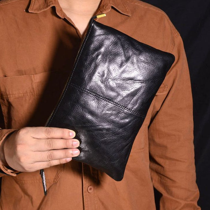 Genuine leather large capacity envelope bag 26cm x 17cm x4cm