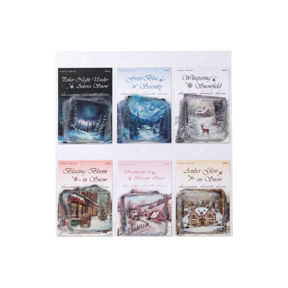 Large Size Landscape PET Sticker Pack 6 Styles 15 Sheets image 4