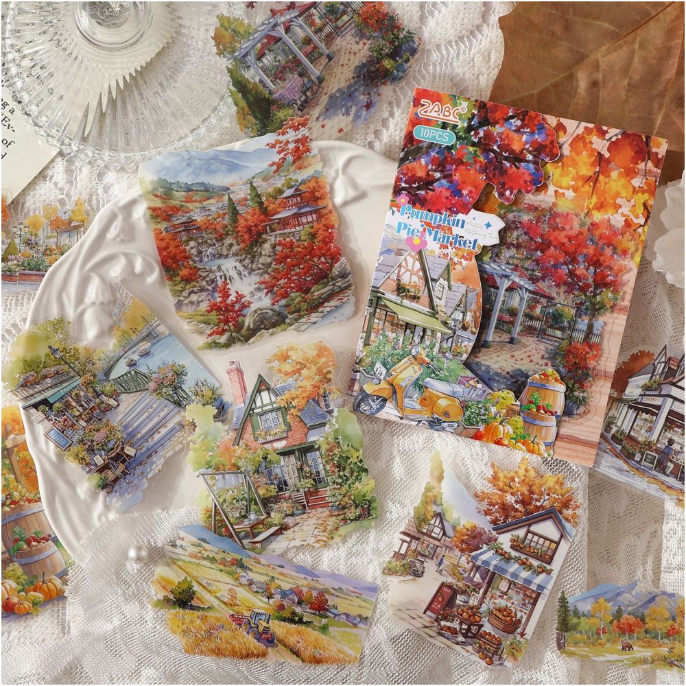 Landscape and Dining Series PET Stickers 10 Sheets 4 Types image 2