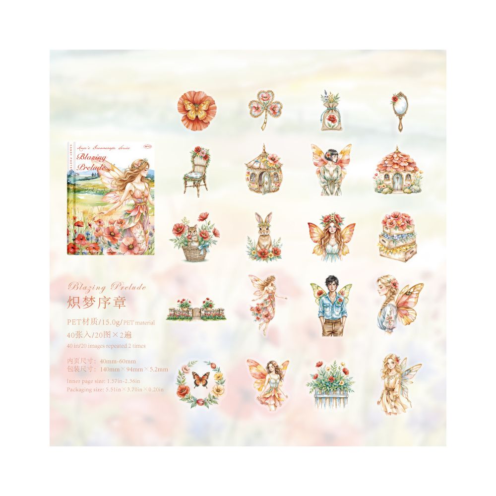 Fantasy Series PET Sticker Pack 40 Pcs 6 Styles