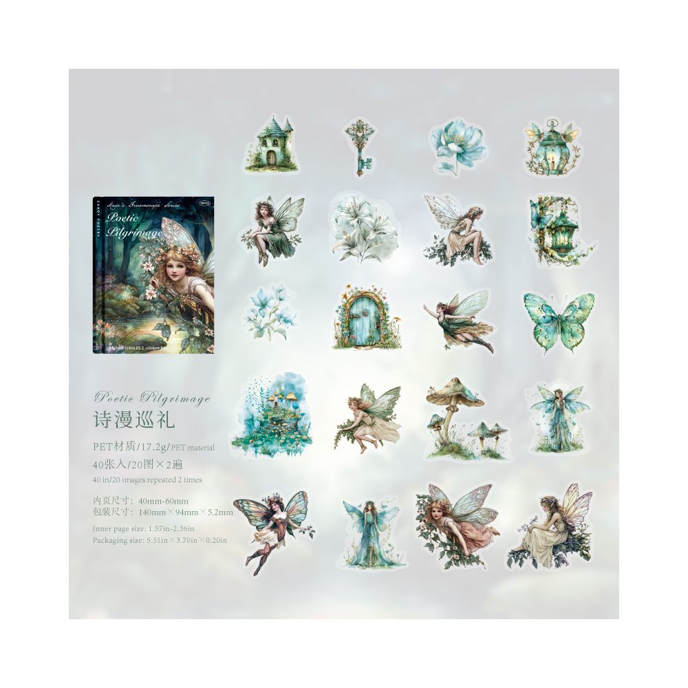 Fantasy Series PET Sticker Pack 40 Pcs 6 Styles