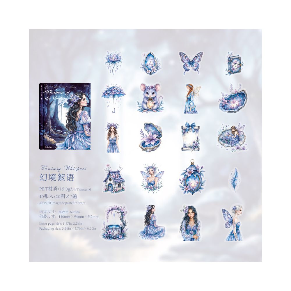 Fantasy Series PET Sticker Pack 40 Pcs 6 Styles