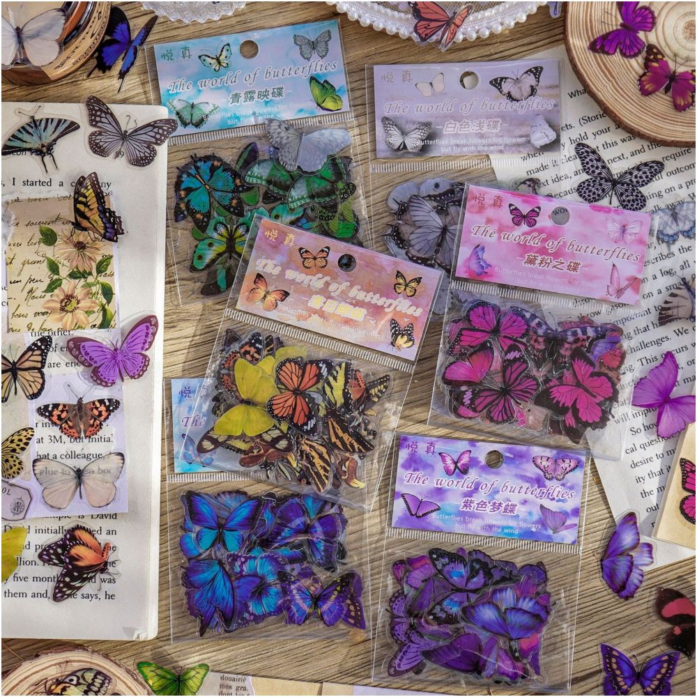 Butterfly PET Stickers 6 Styles 20 Pcs image 1