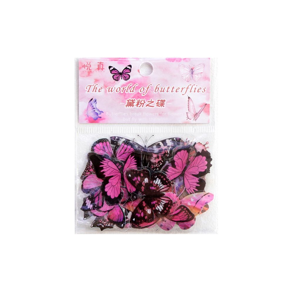 Butterfly PET Stickers 6 Styles 20 Pcs