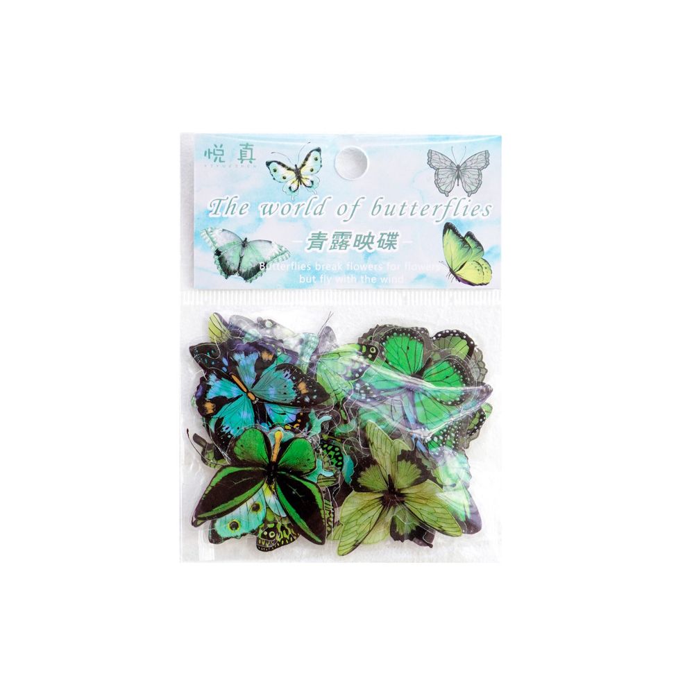Butterfly PET Stickers 6 Styles 20 Pcs