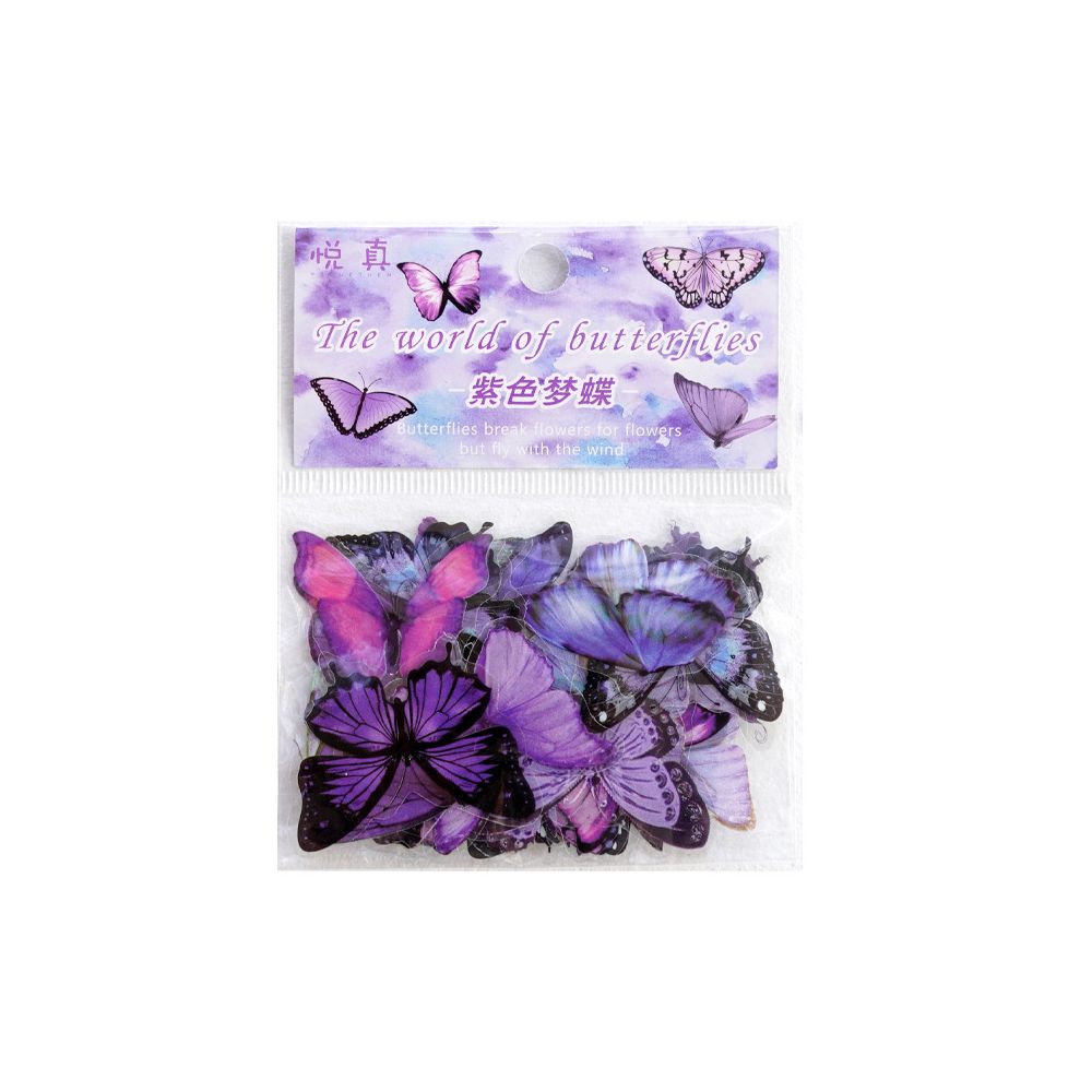 Butterfly PET Stickers 6 Styles 20 Pcs