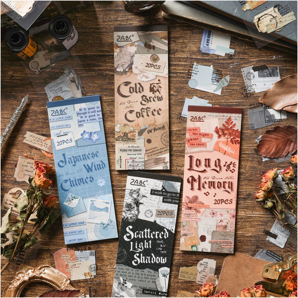 Old Dream Vintage Series PET Sticker Book 15 Sheets 4 Designs image 0