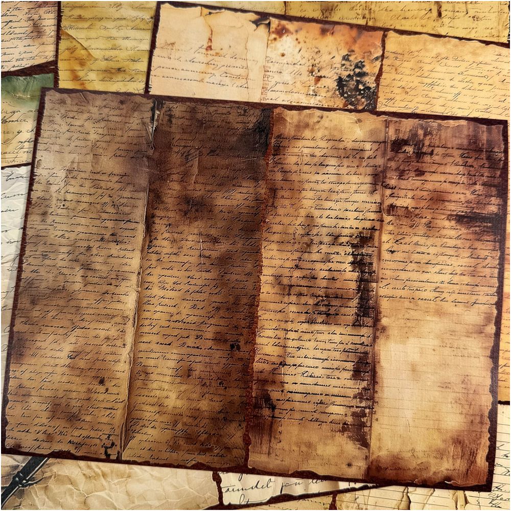 English Old Background Paper 14cm x 18cm 10 Sheets image 2