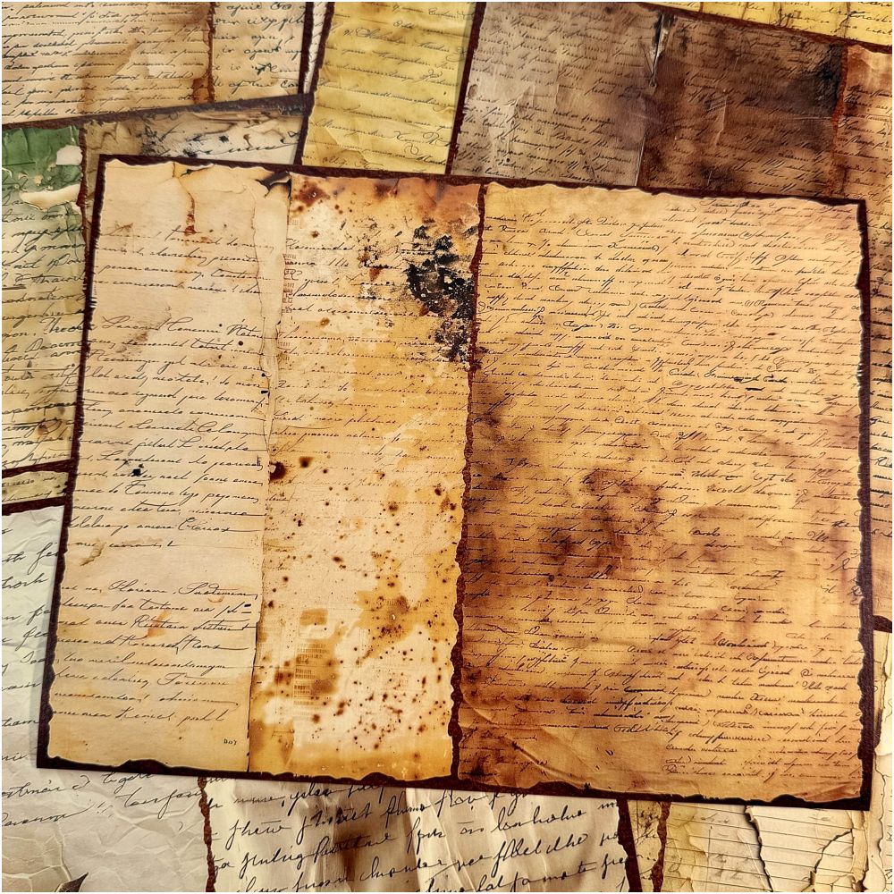 English Old Background Paper 14cm x 18cm 10 Sheets image 3