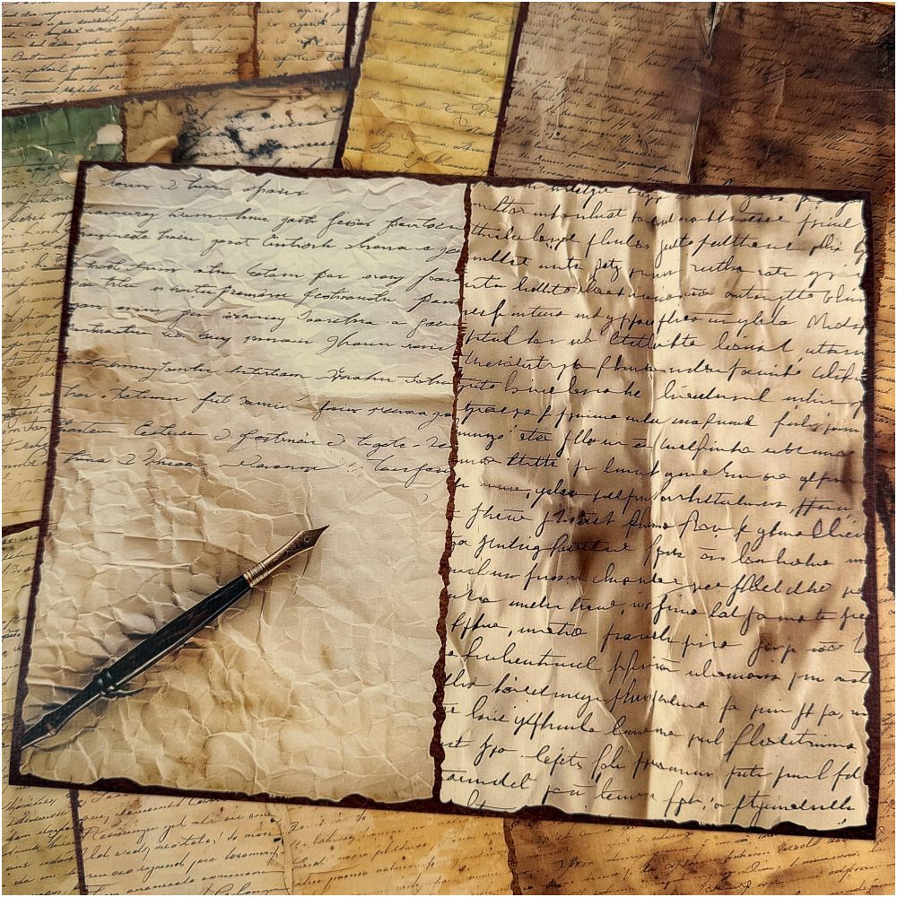 English Old Background Paper 14cm x 18cm 10 Sheets image 0