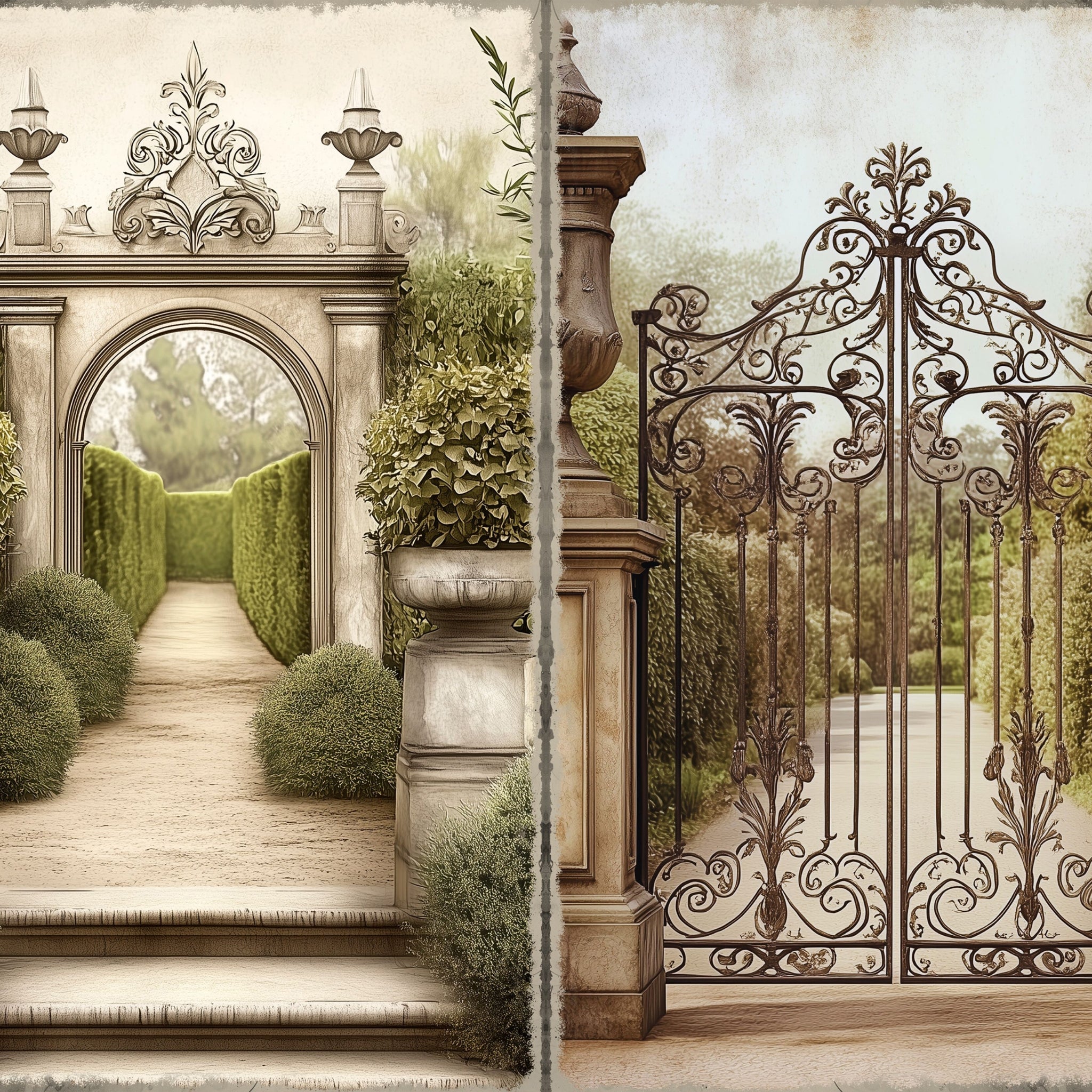 LunicArtDesign Gothic Garden material paper 5.5 x 8.5 inches 20 different sheets