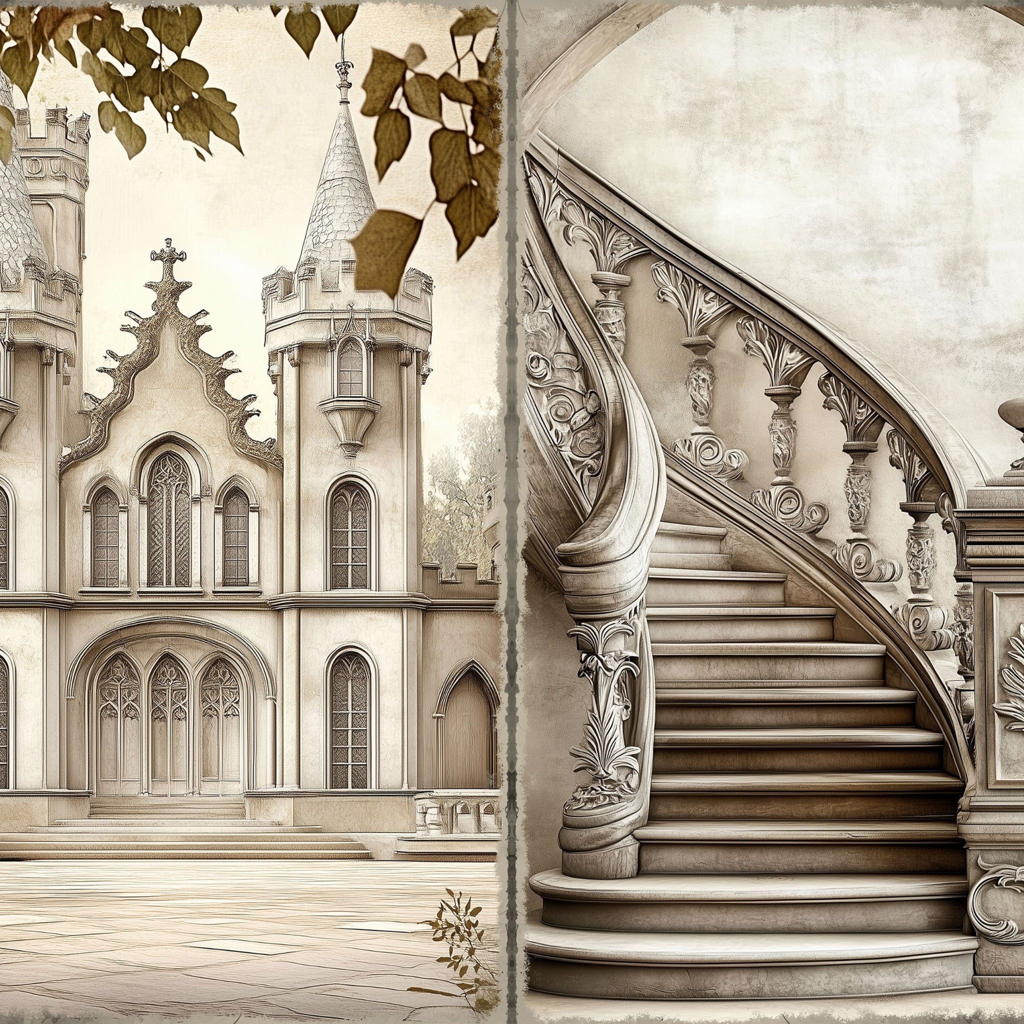 LunicArtDesign Gothic Garden material paper 5.5 x 8.5 inches 20 different sheets