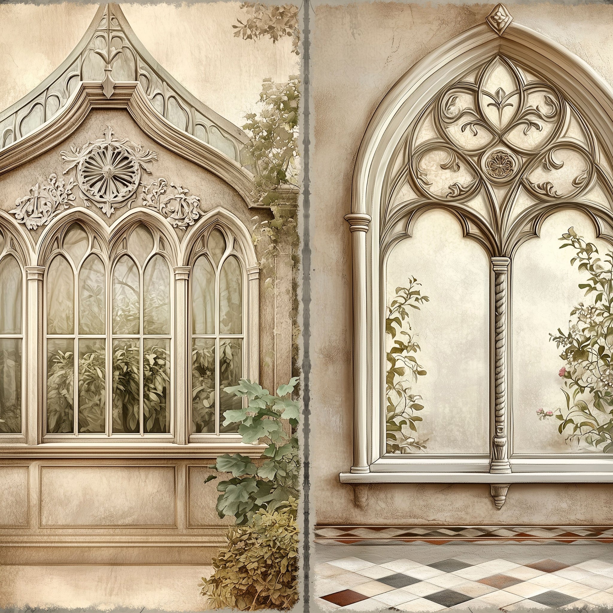 LunicArtDesign Gothic Garden material paper 5.5 x 8.5 inches 20 different sheets