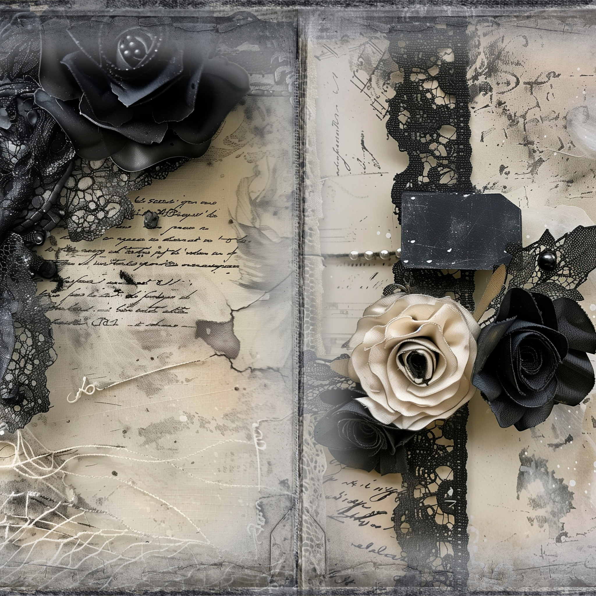 LunicArtDesign Dark Flora material paper 5.5 x 8.5 inches 20 different sheets
