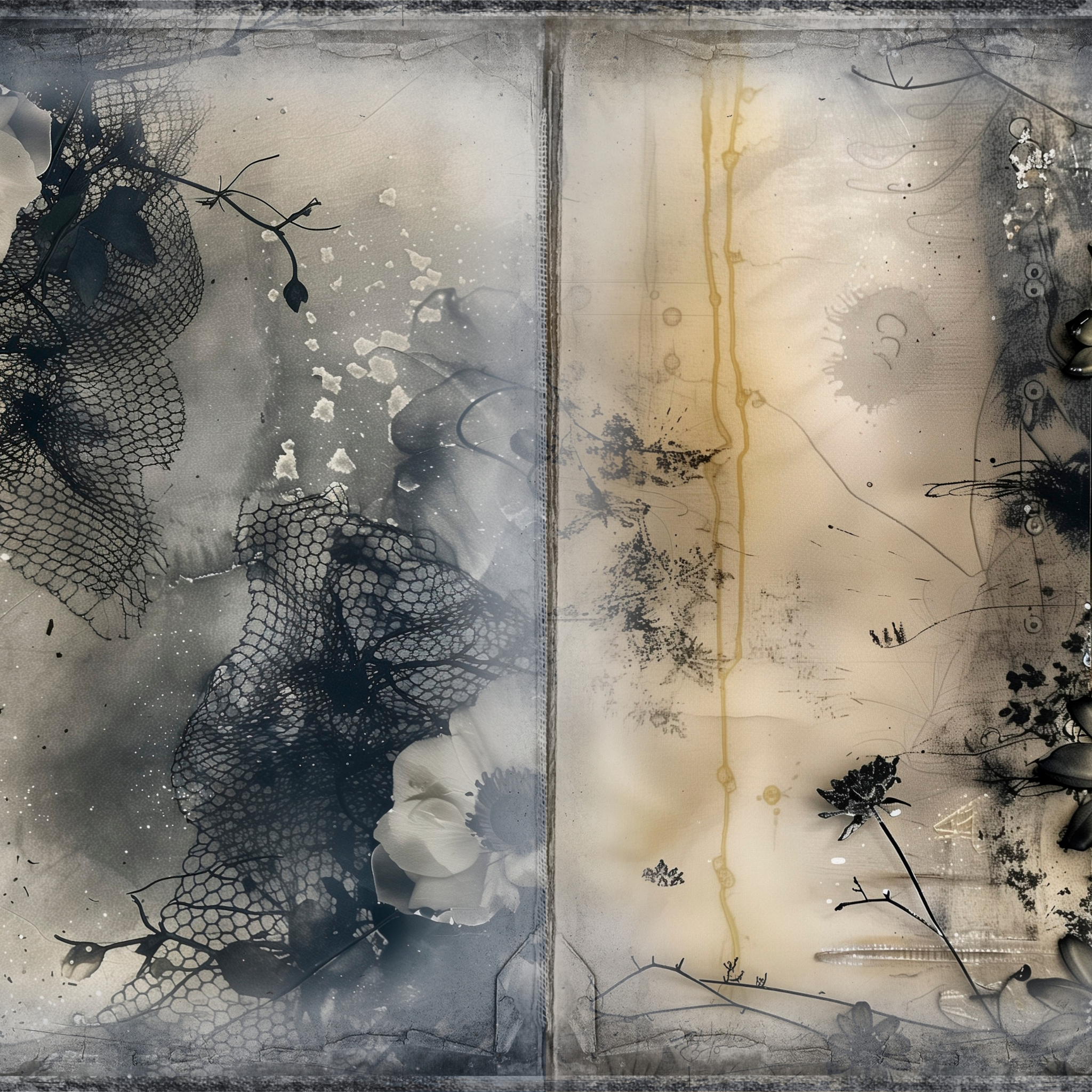 LunicArtDesign Dark Flora material paper 5.5 x 8.5 inches 20 different sheets