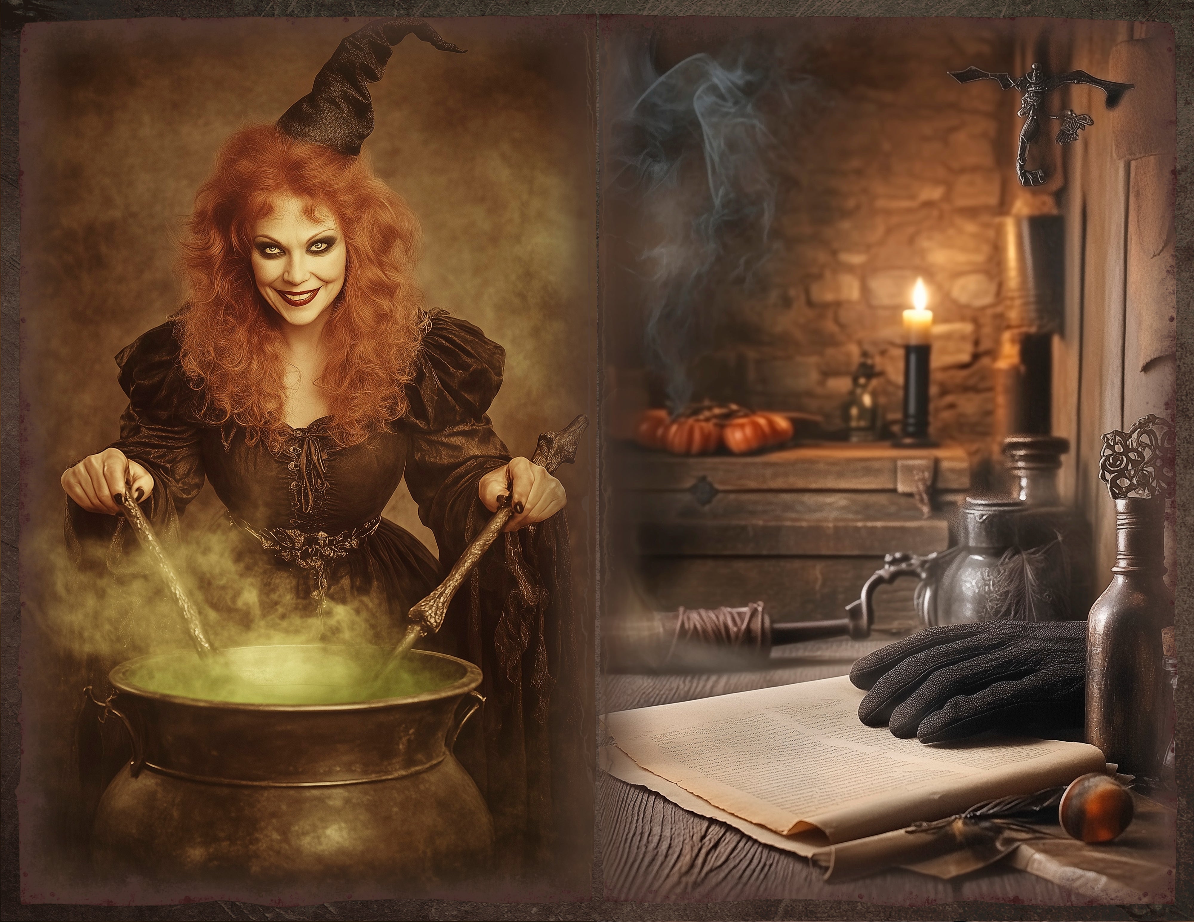 LunicArtDesign dark witch series material paper 5.5 x 8.5 inches 20 different sheets