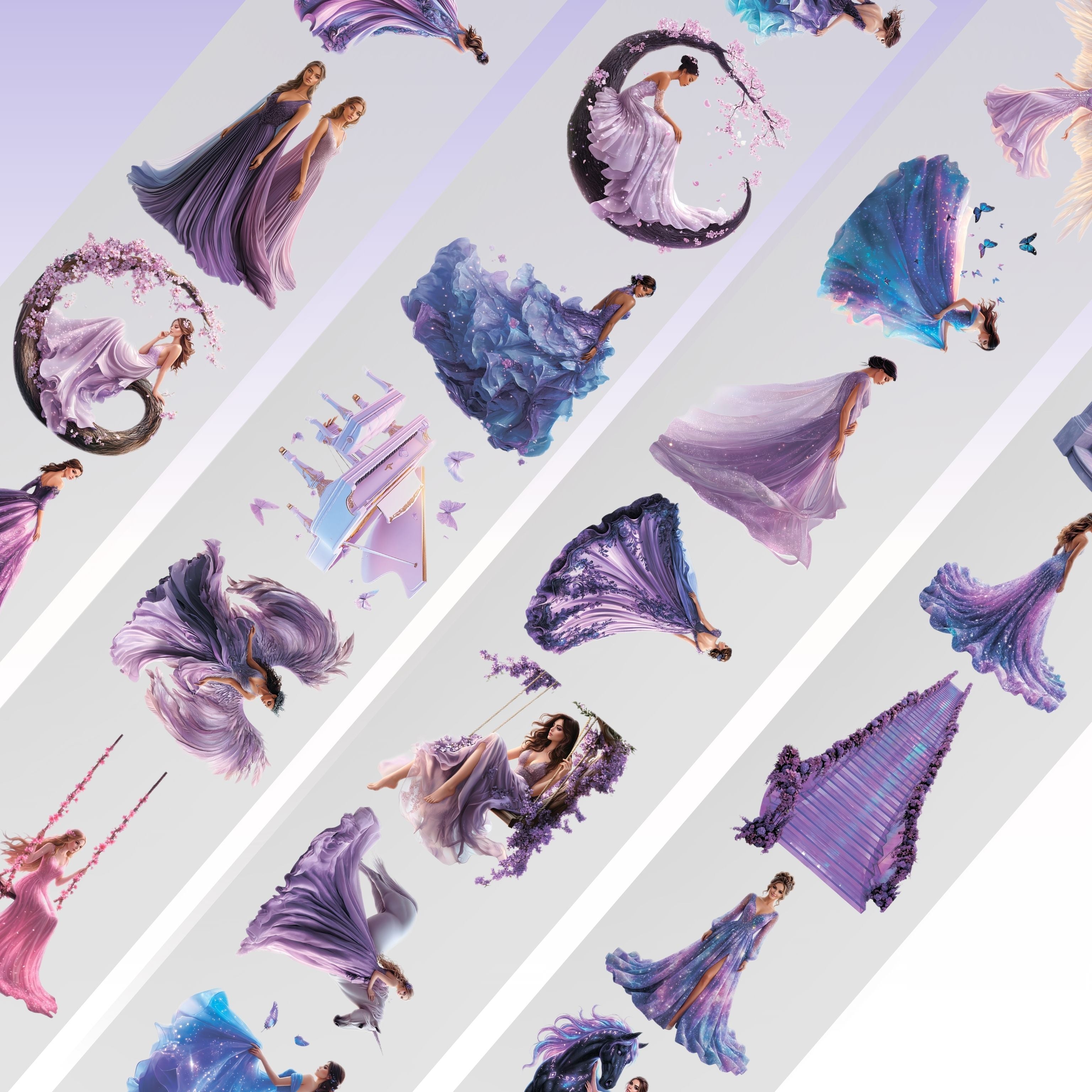 Viktashop Purple Elegant Ladies PET Tape 9cm x 2.5m - ViktaShop