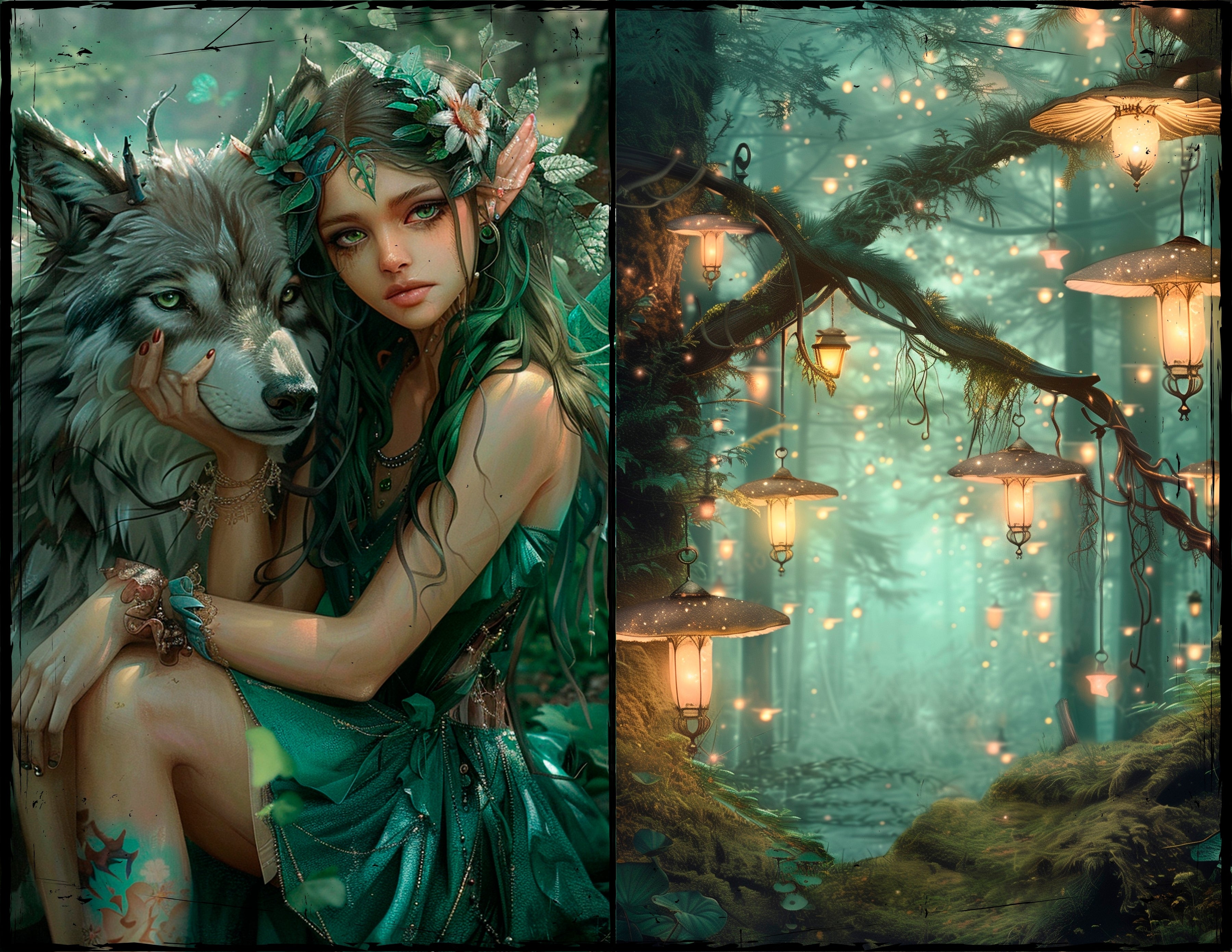 LunicArtDesign magic fairy forest material paper 5,5 x 8,5 inches 20 different sheets