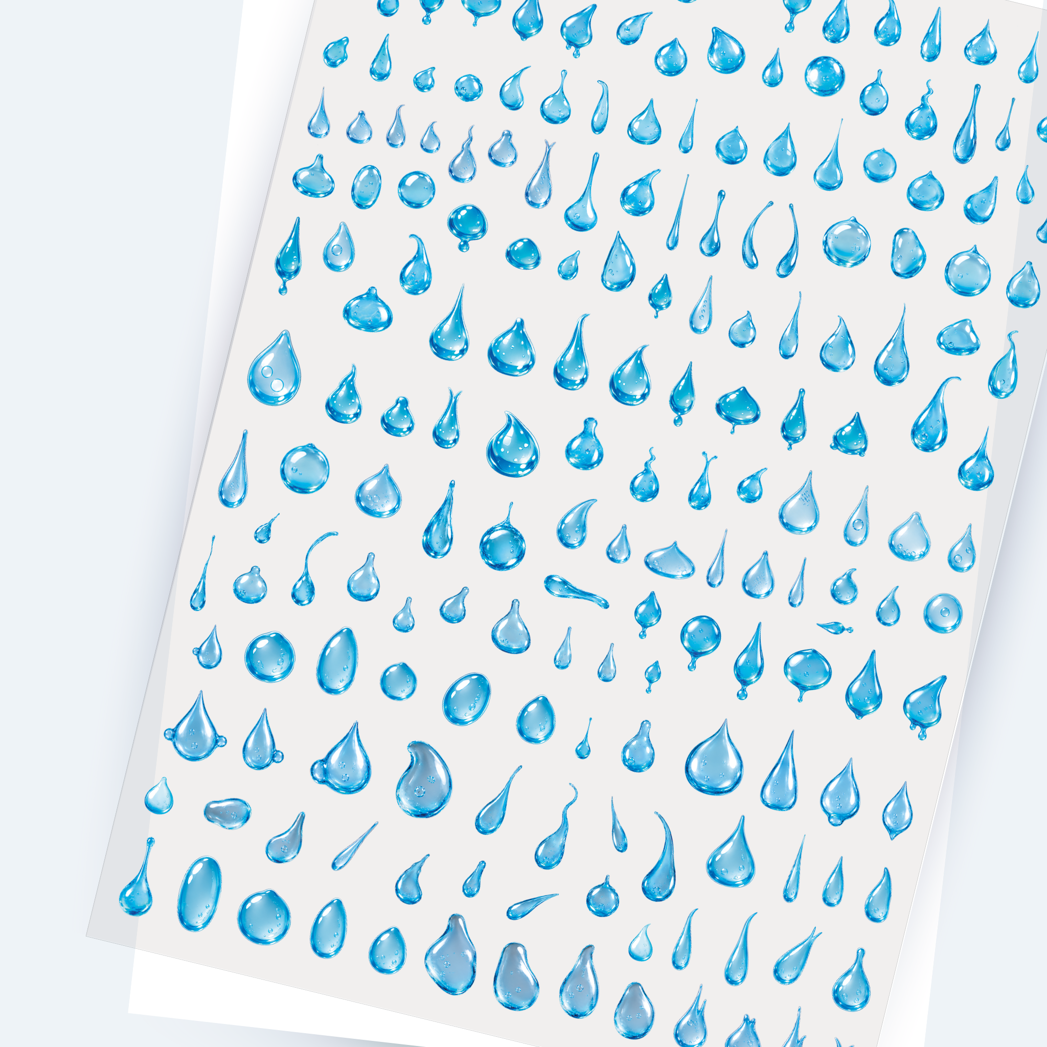 Viktashop Water Drops Precut PET Stickers 15cm x 21 cm
