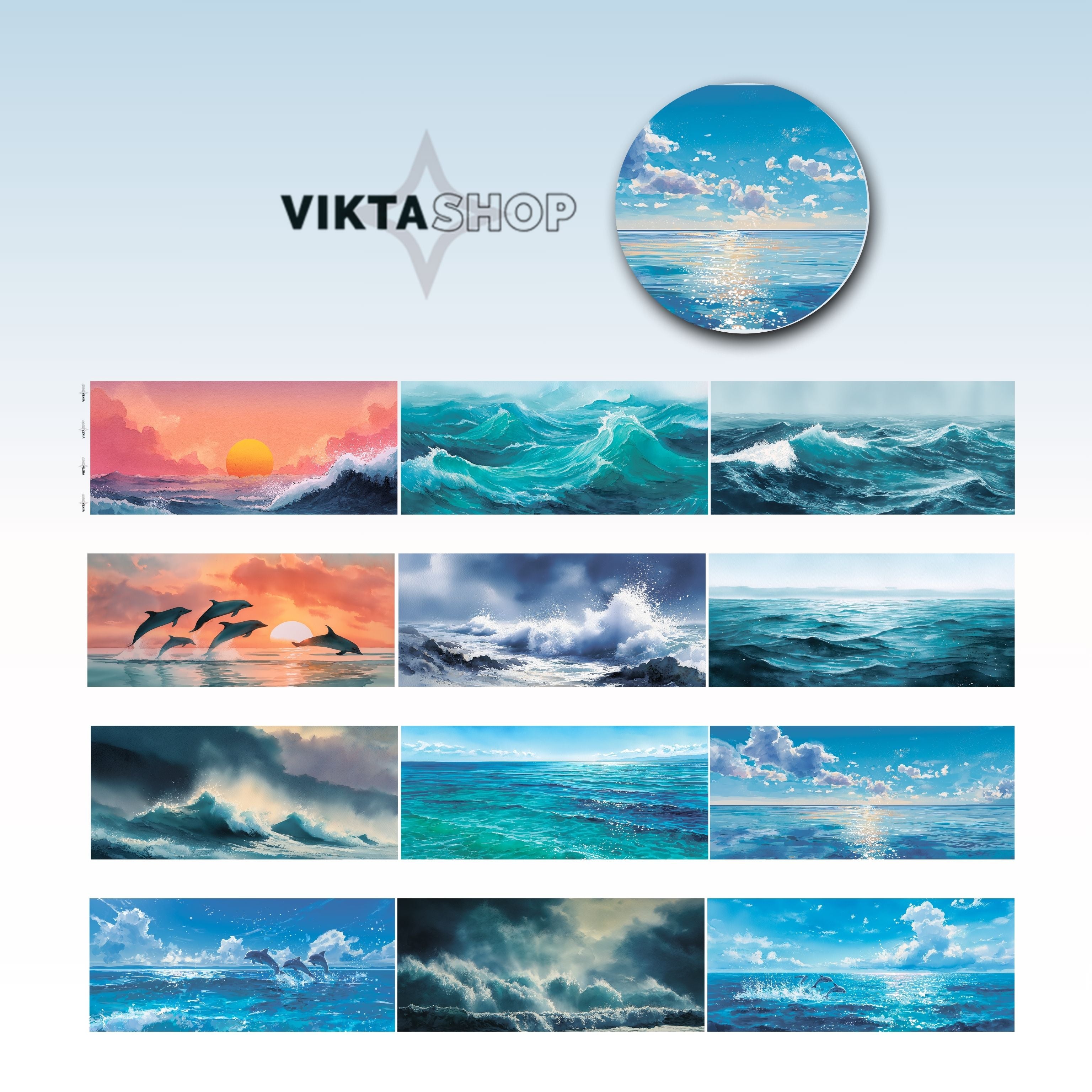 Viktashop Sea PET Tape 9cm x 2.5m - ViktaShop