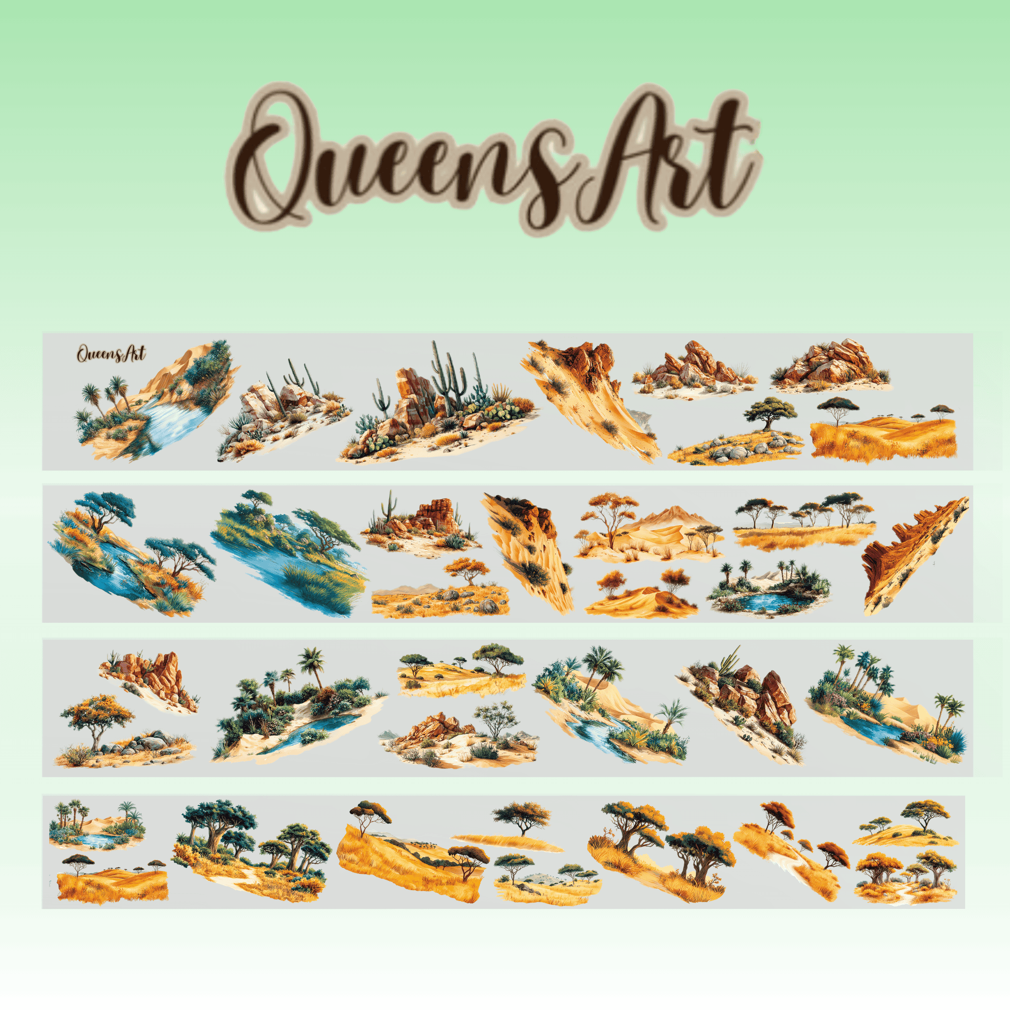 Queens Art Safari PET tape 9cm x 2,5m