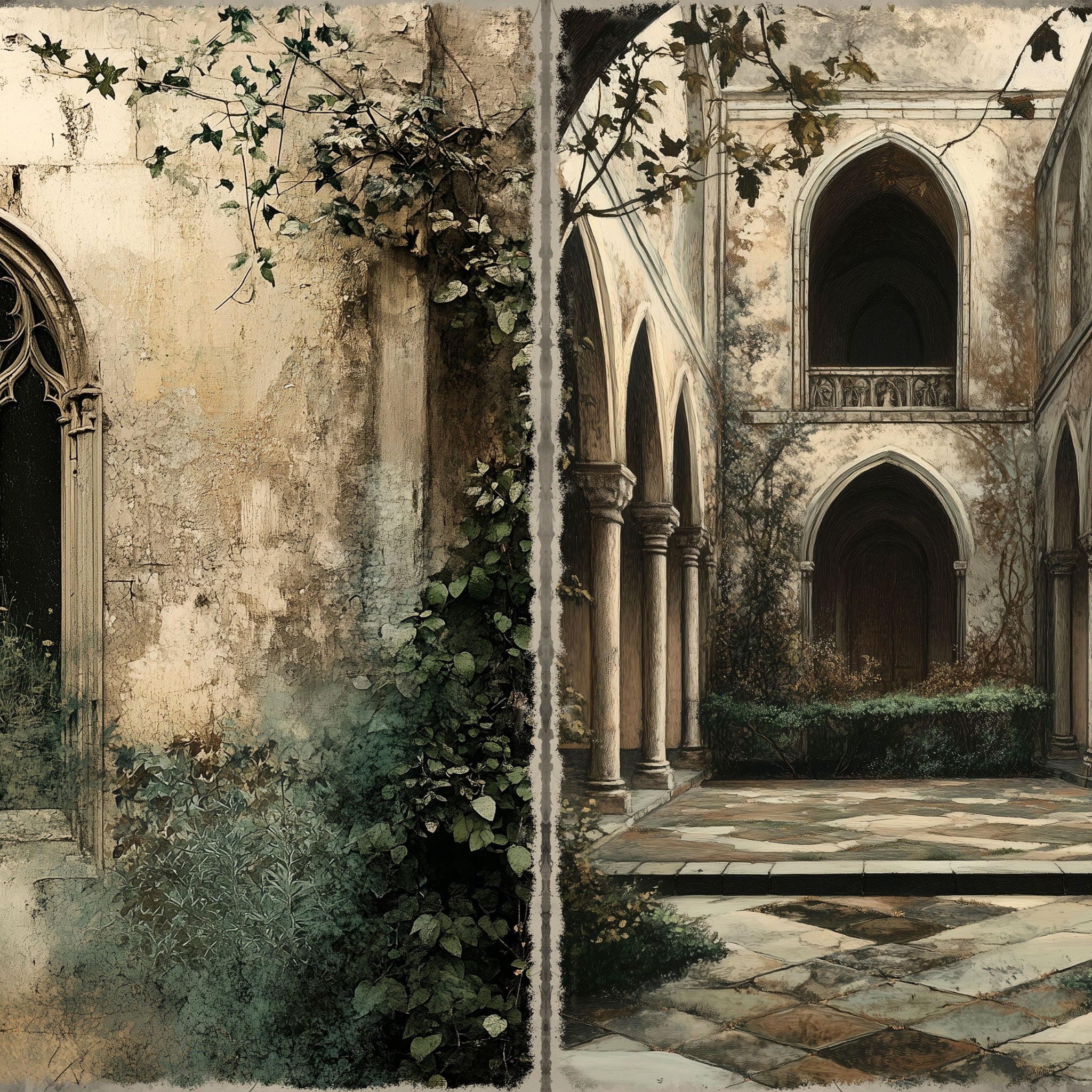 LunicArtDesign Gothic Garden material paper 5.5 x 8.5 inches 20 different sheets