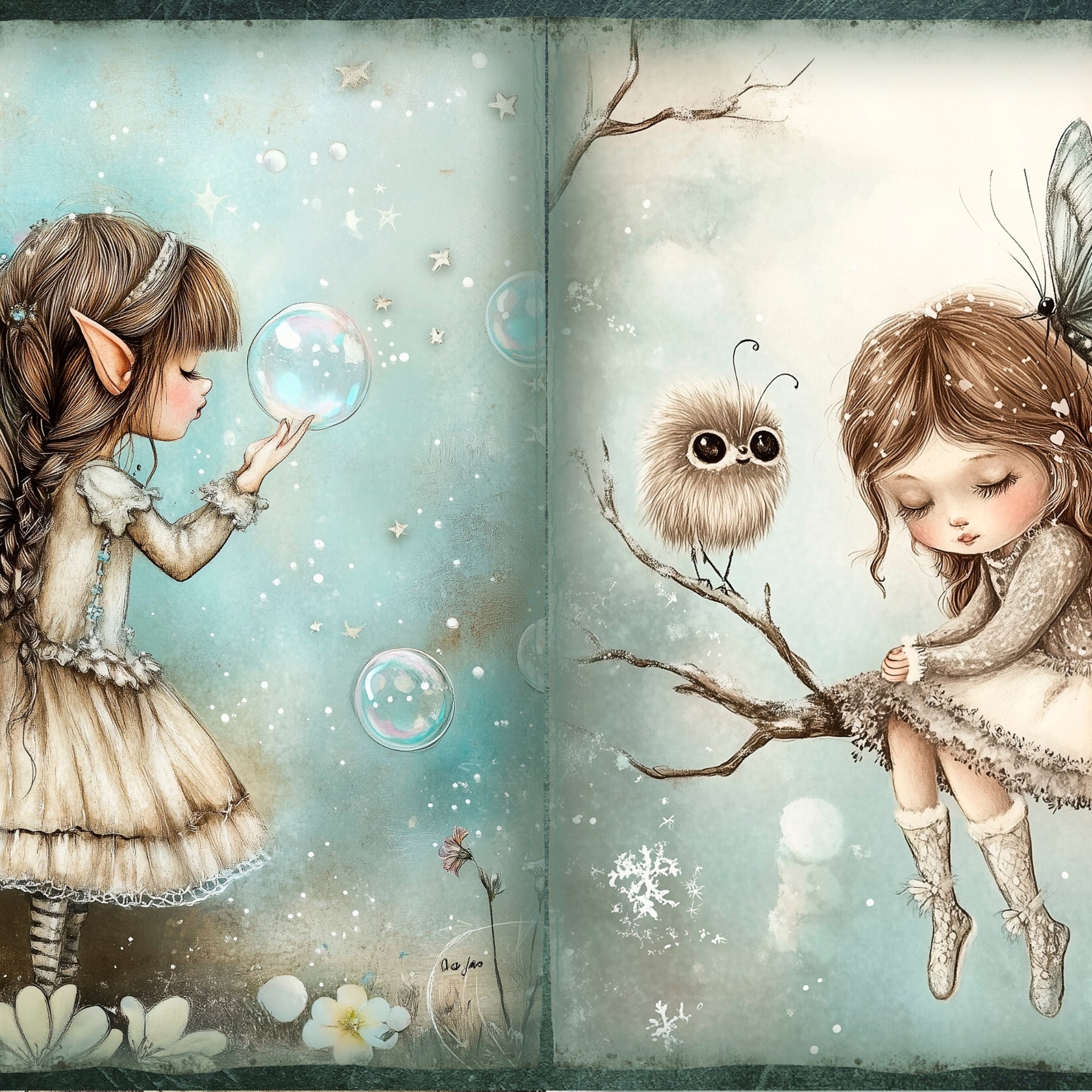 LunicArtDesign Fairy Tale Woodland material paper 5.5 x 8.5 inches 20 different sheets