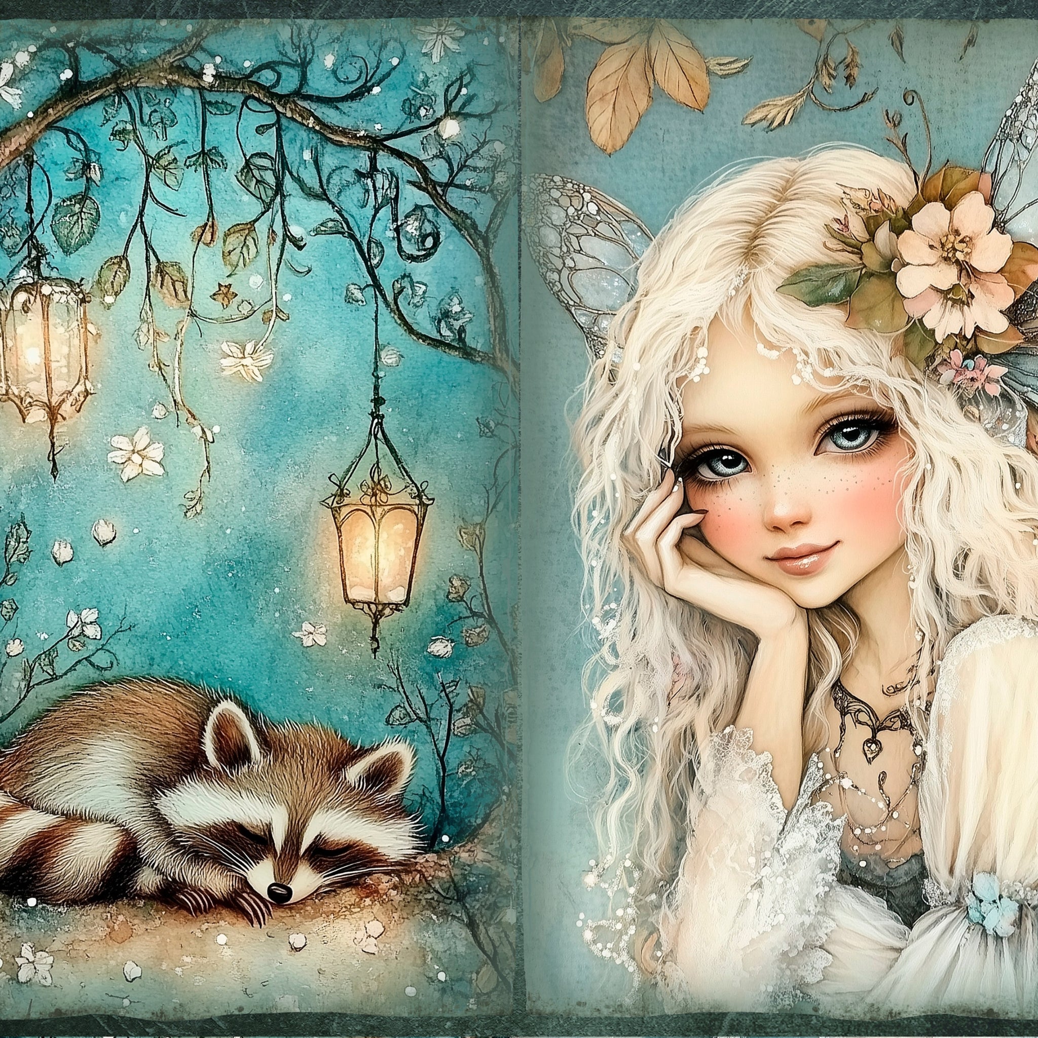 LunicArtDesign Fairy Tale Woodland material paper 5.5 x 8.5 inches 20 different sheets