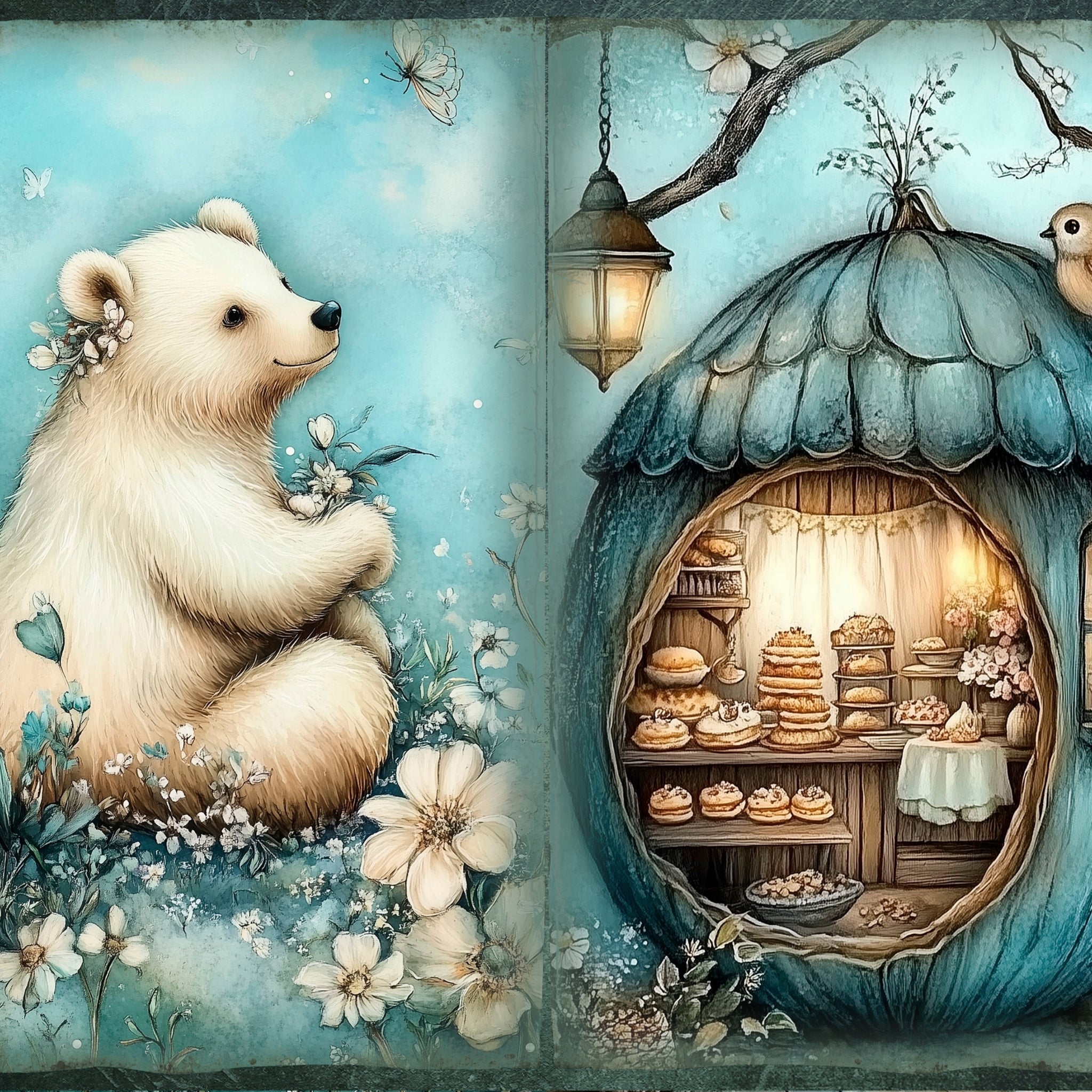 LunicArtDesign Fairy Tale Woodland material paper 5.5 x 8.5 inches 20 different sheets