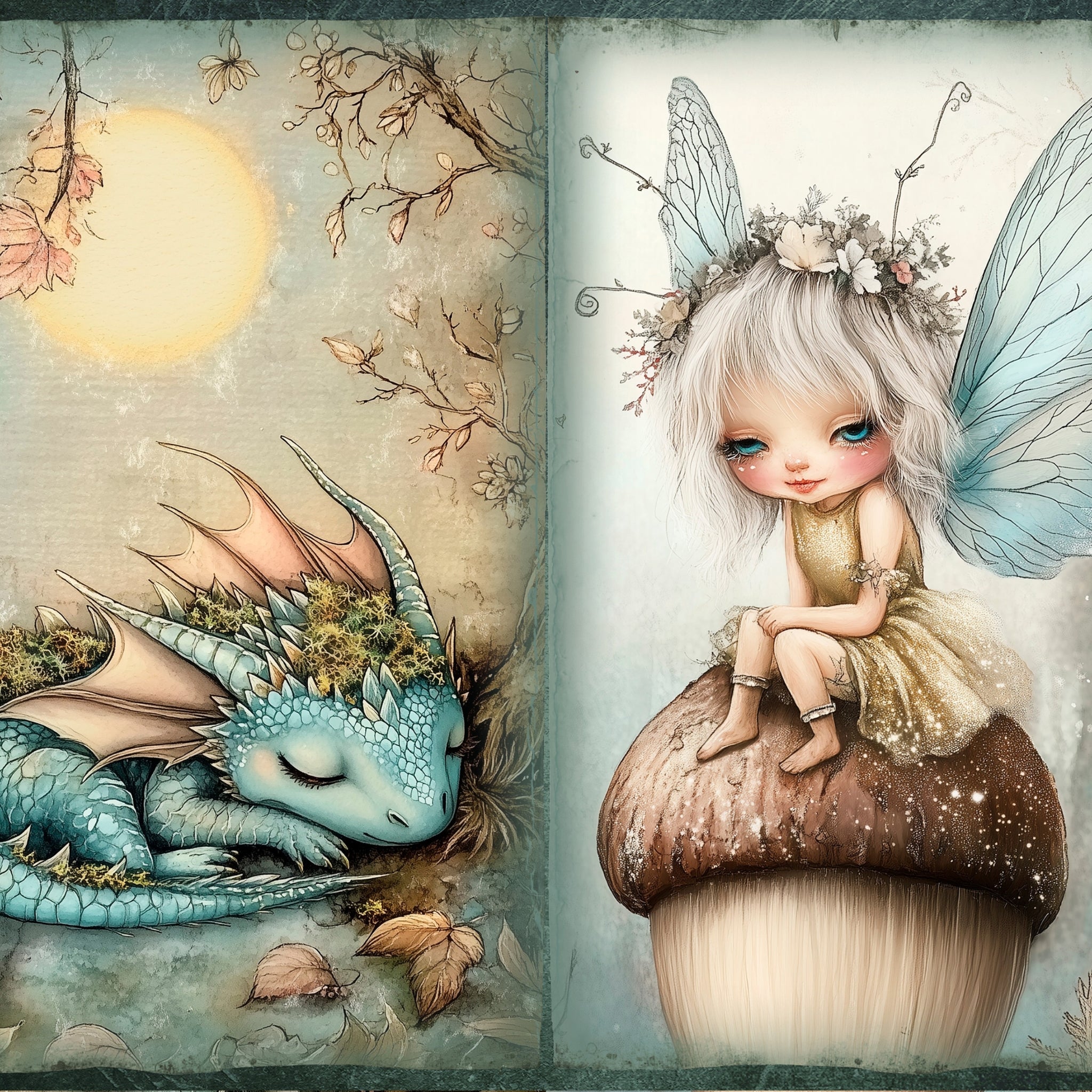 LunicArtDesign Fairy Tale Woodland material paper 5.5 x 8.5 inches 20 different sheets
