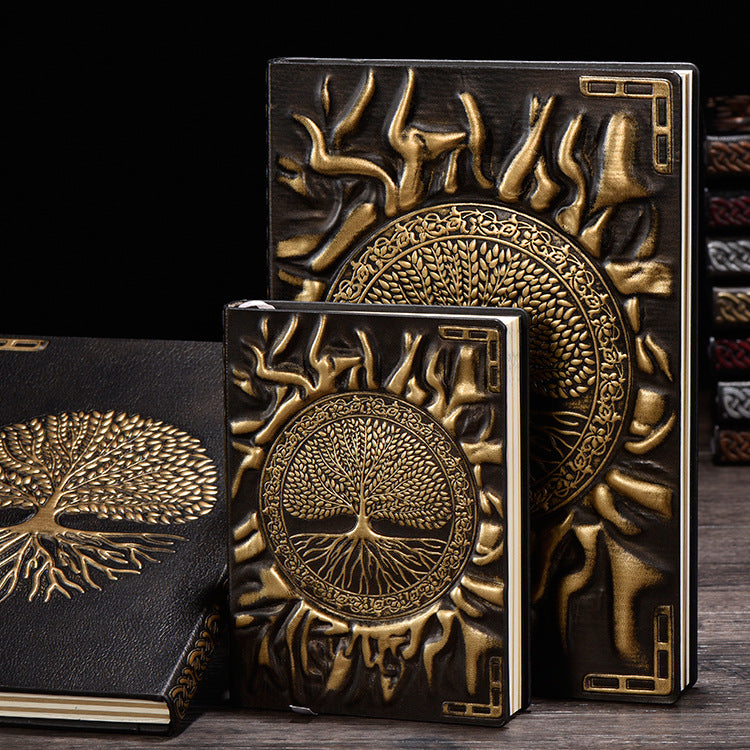 A5 Vintage PU Relief Notebook – Handmade Business Diary, 4 Options - ViktaShop