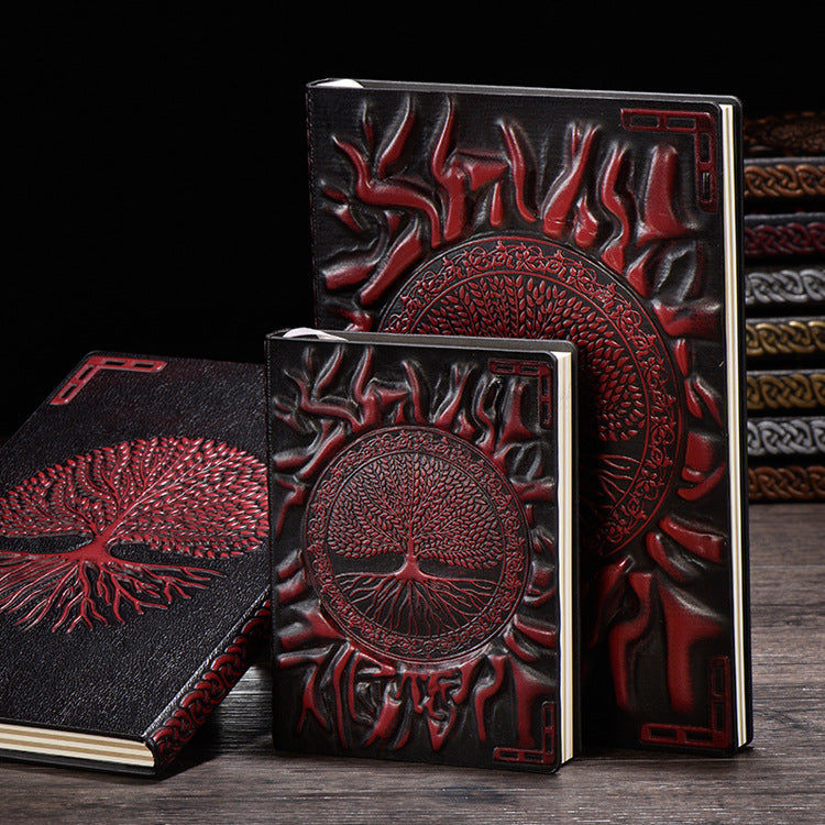 A5 Vintage PU Relief Notebook – Handmade Business Diary, 4 Options - ViktaShop