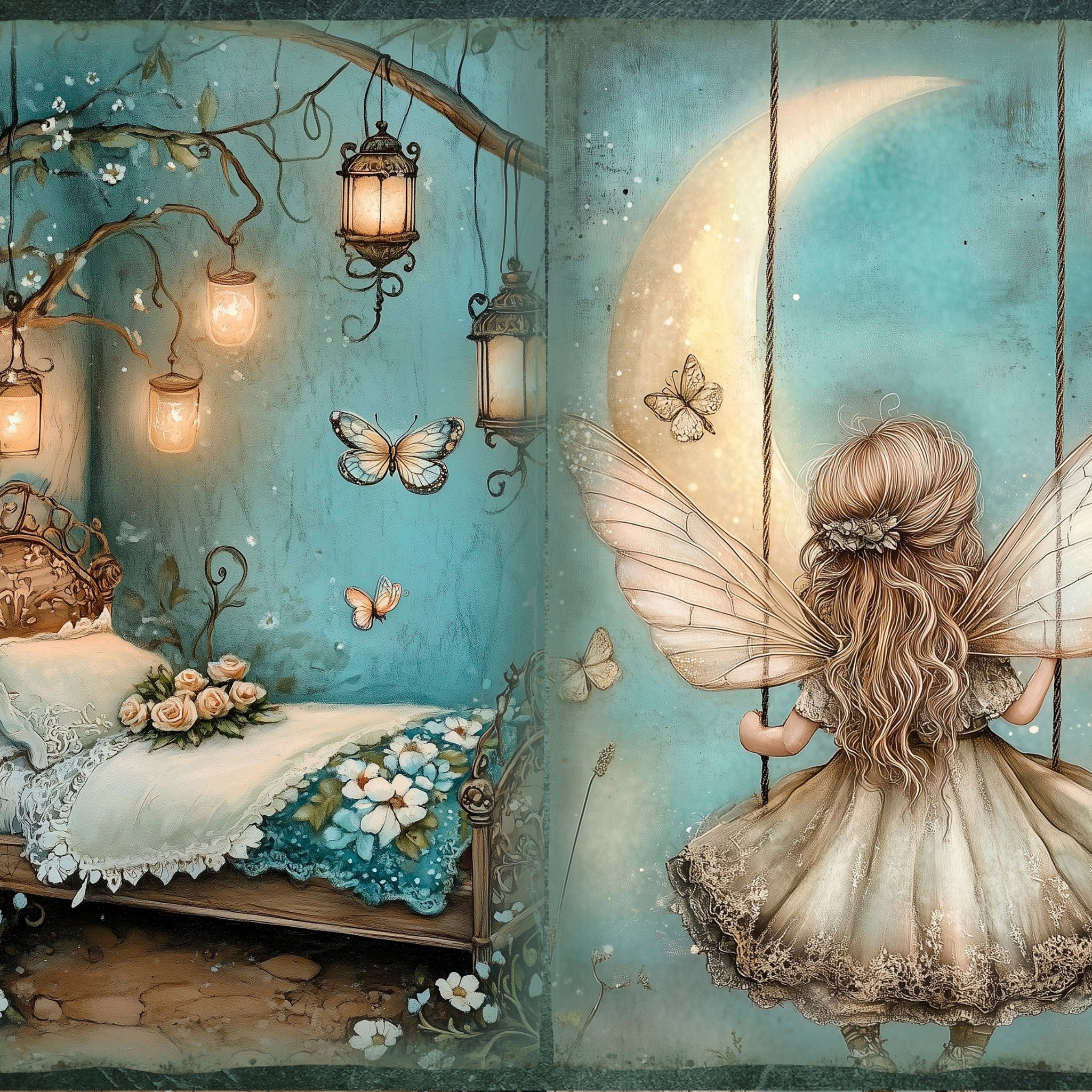 LunicArtDesign Fairy Tale Woodland material paper 5.5 x 8.5 inches 20 different sheets