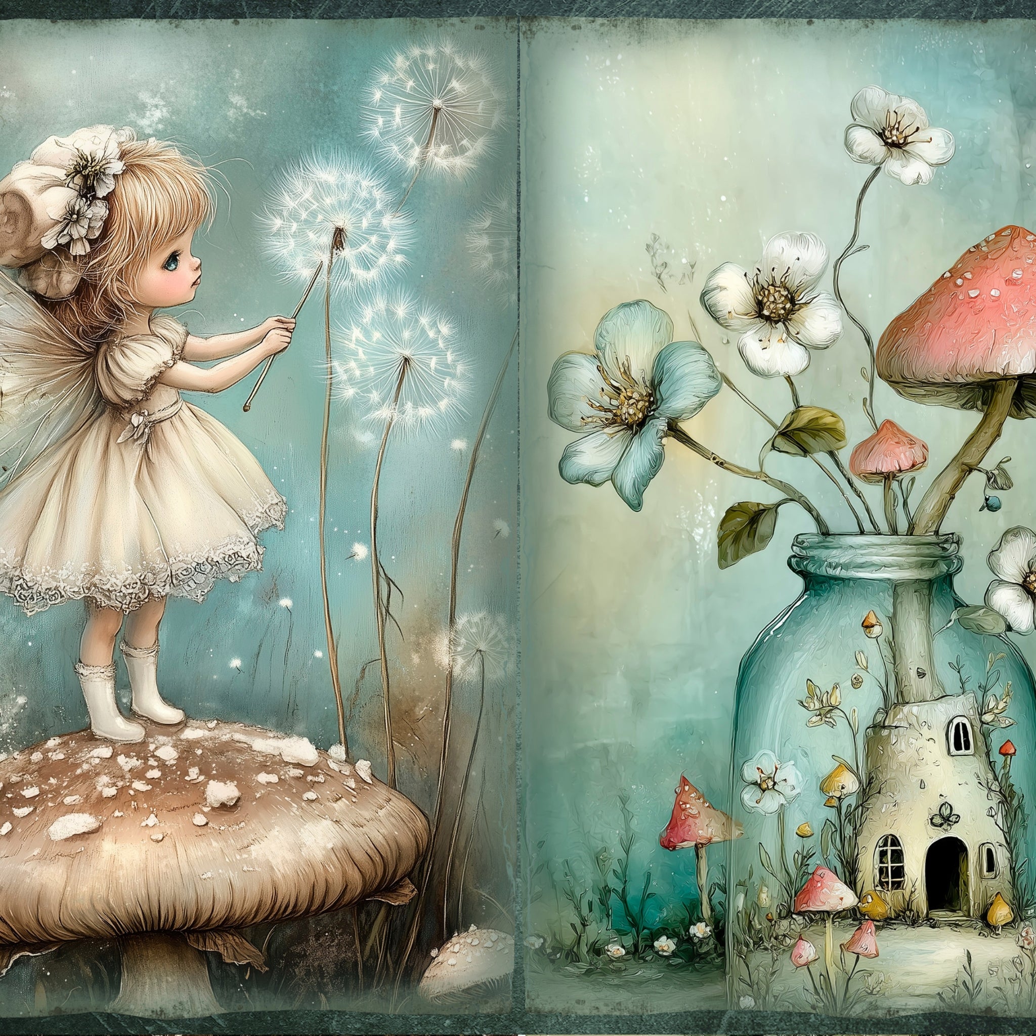 LunicArtDesign Fairy Tale Woodland material paper 5.5 x 8.5 inches 20 different sheets