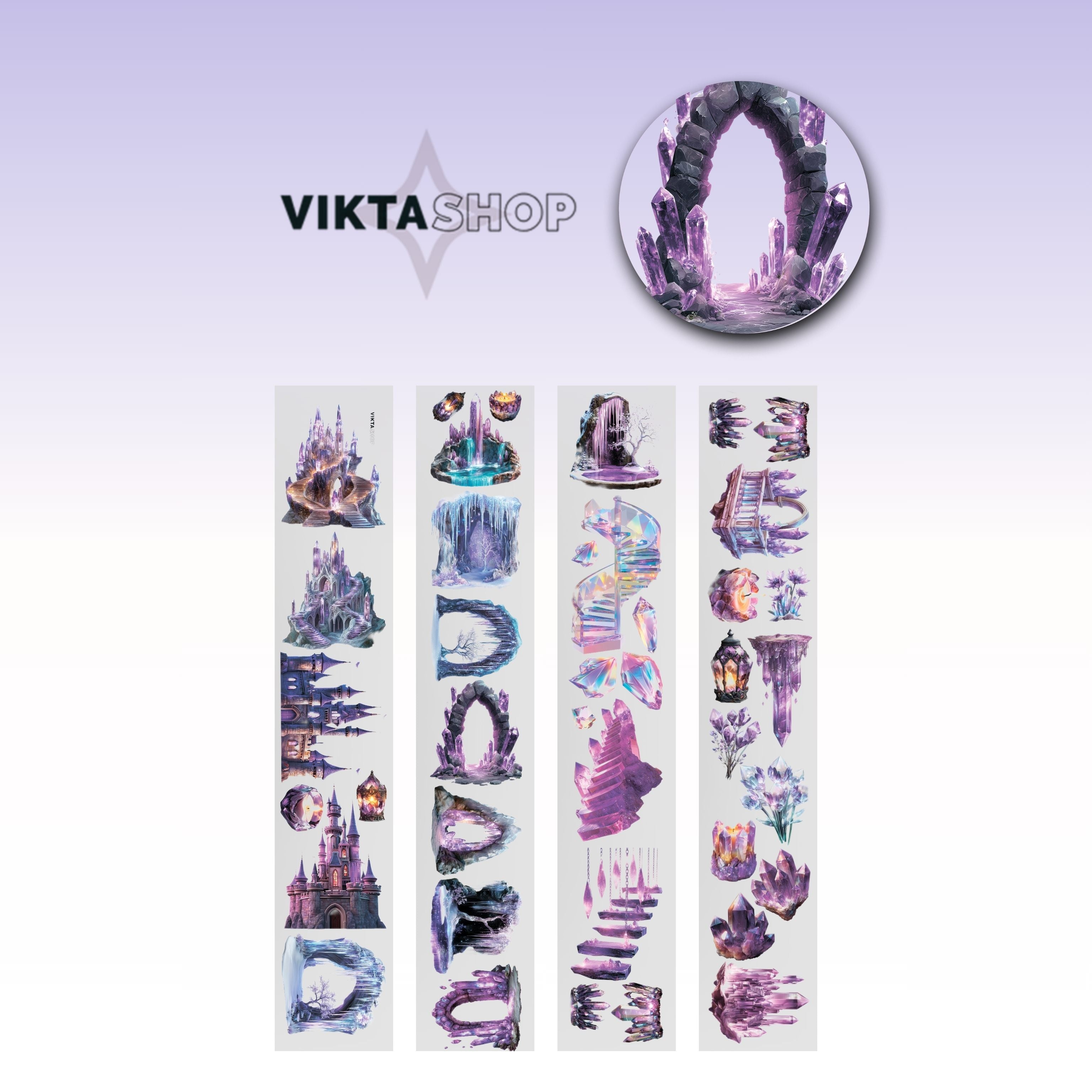 Viktashop Purple Magic Crystal PET Tape 10cm x 2.5m - ViktaShop