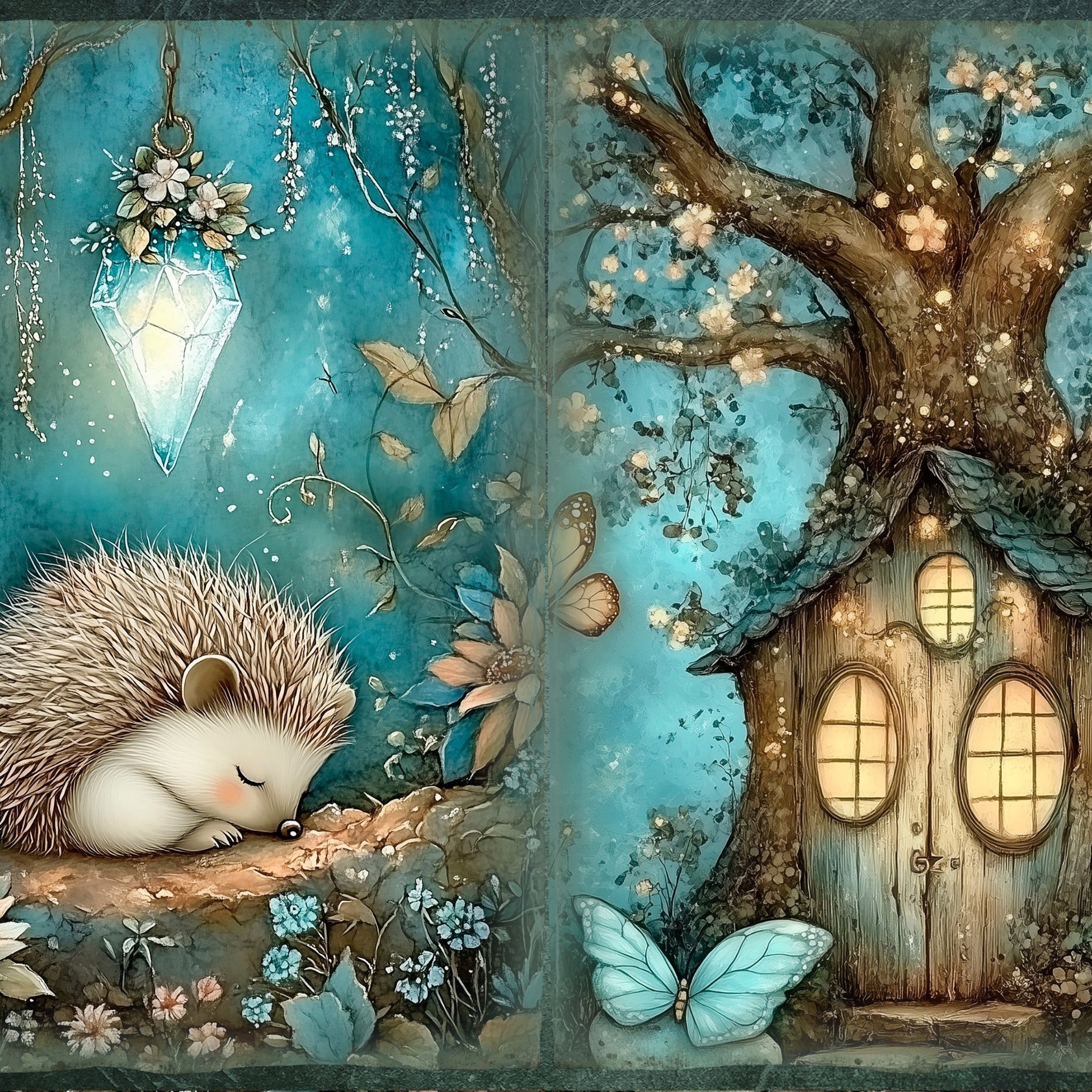 LunicArtDesign Fairy Tale Woodland material paper 5.5 x 8.5 inches 20 different sheets