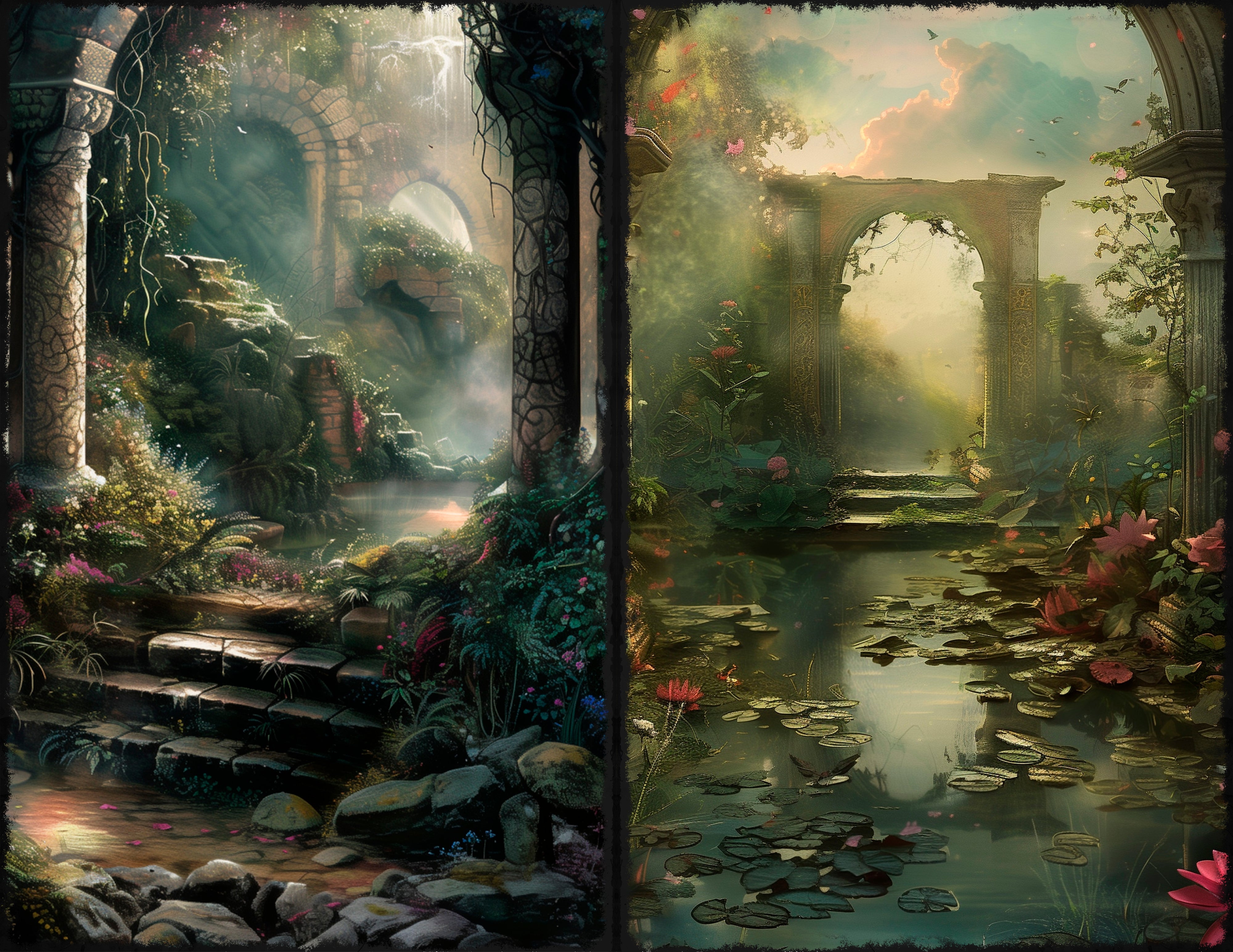 LunicArtDesign secret garden material paper 5,5 x 8,5 inches 20 different sheets