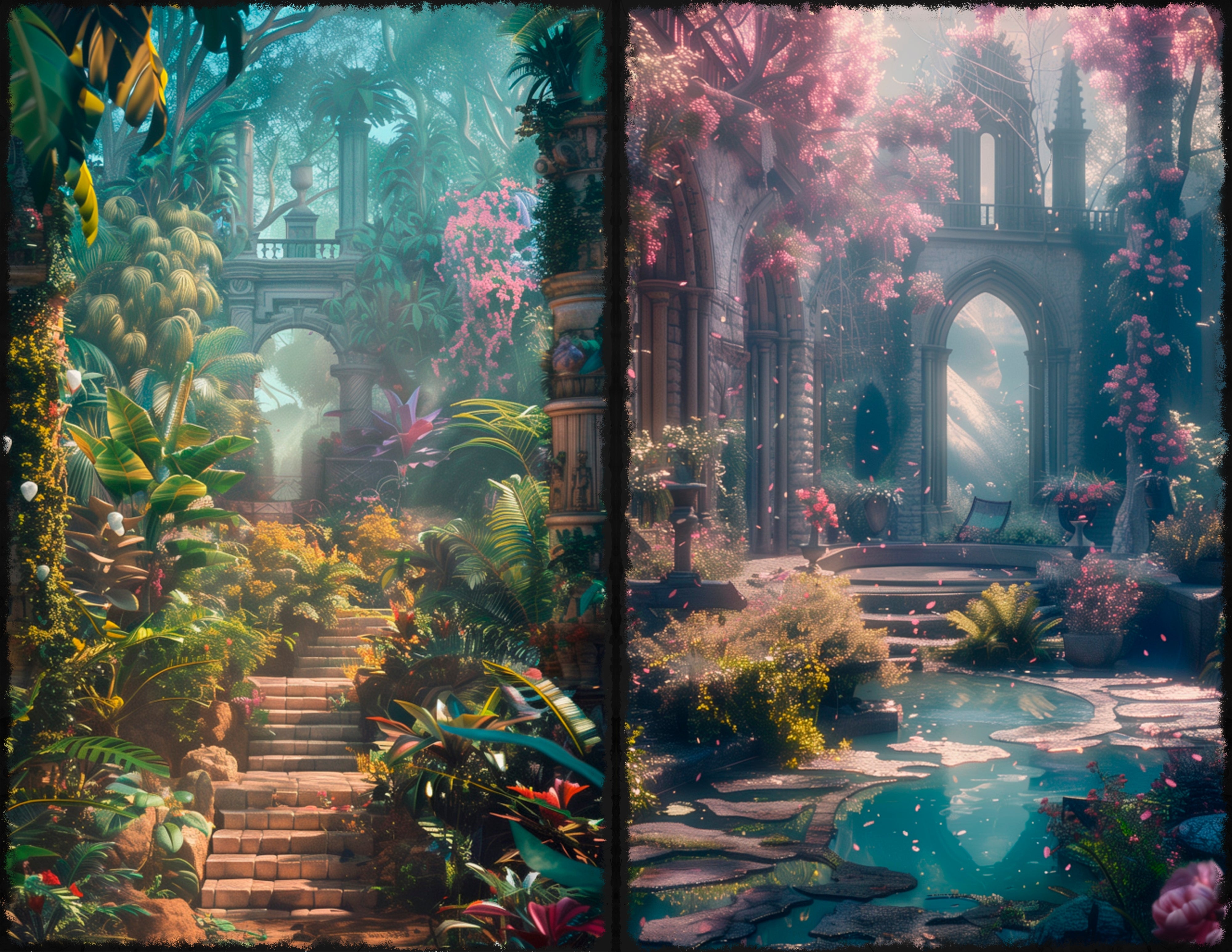 LunicArtDesign secret garden material paper 5,5 x 8,5 inches 20 different sheets