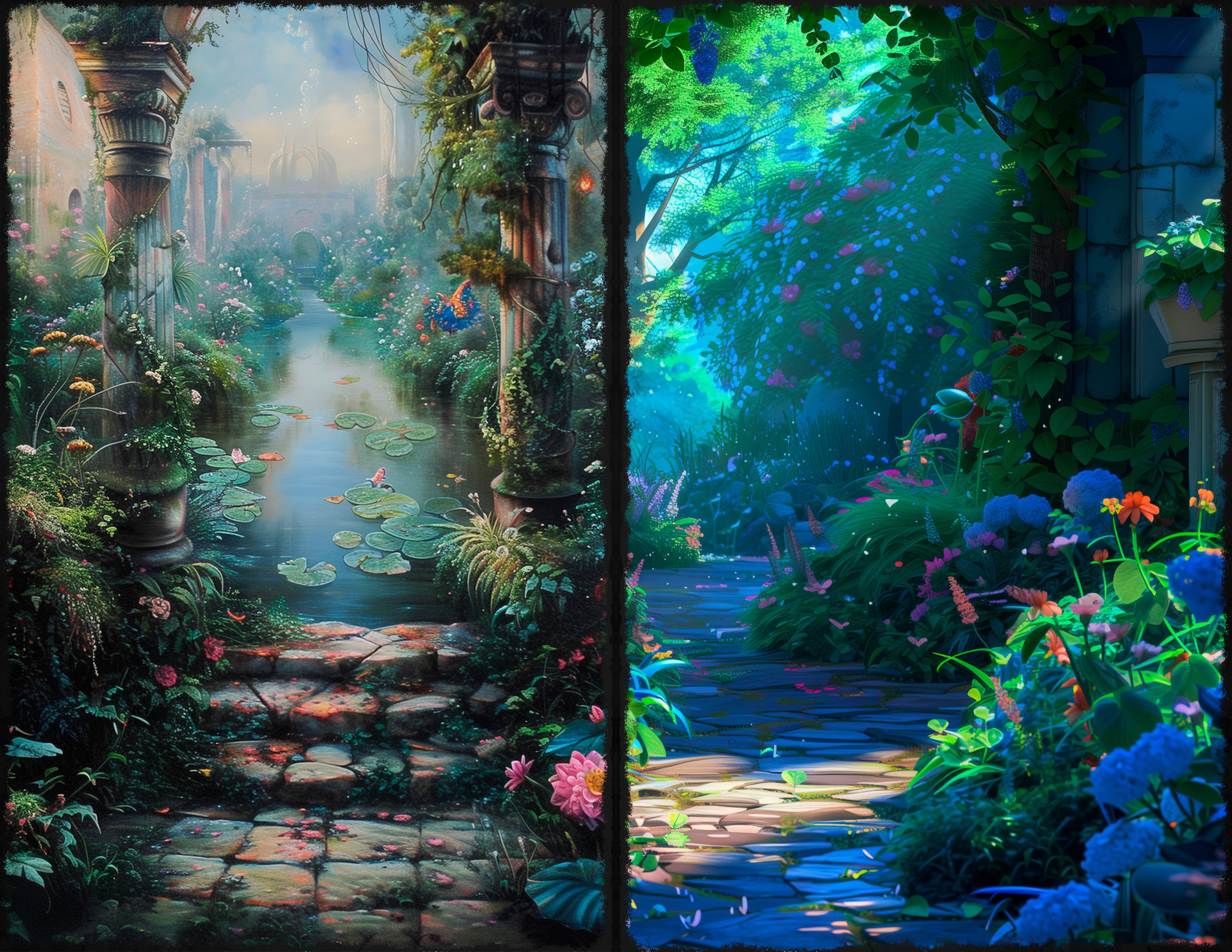 LunicArtDesign secret garden material paper 5,5 x 8,5 inches 20 different sheets