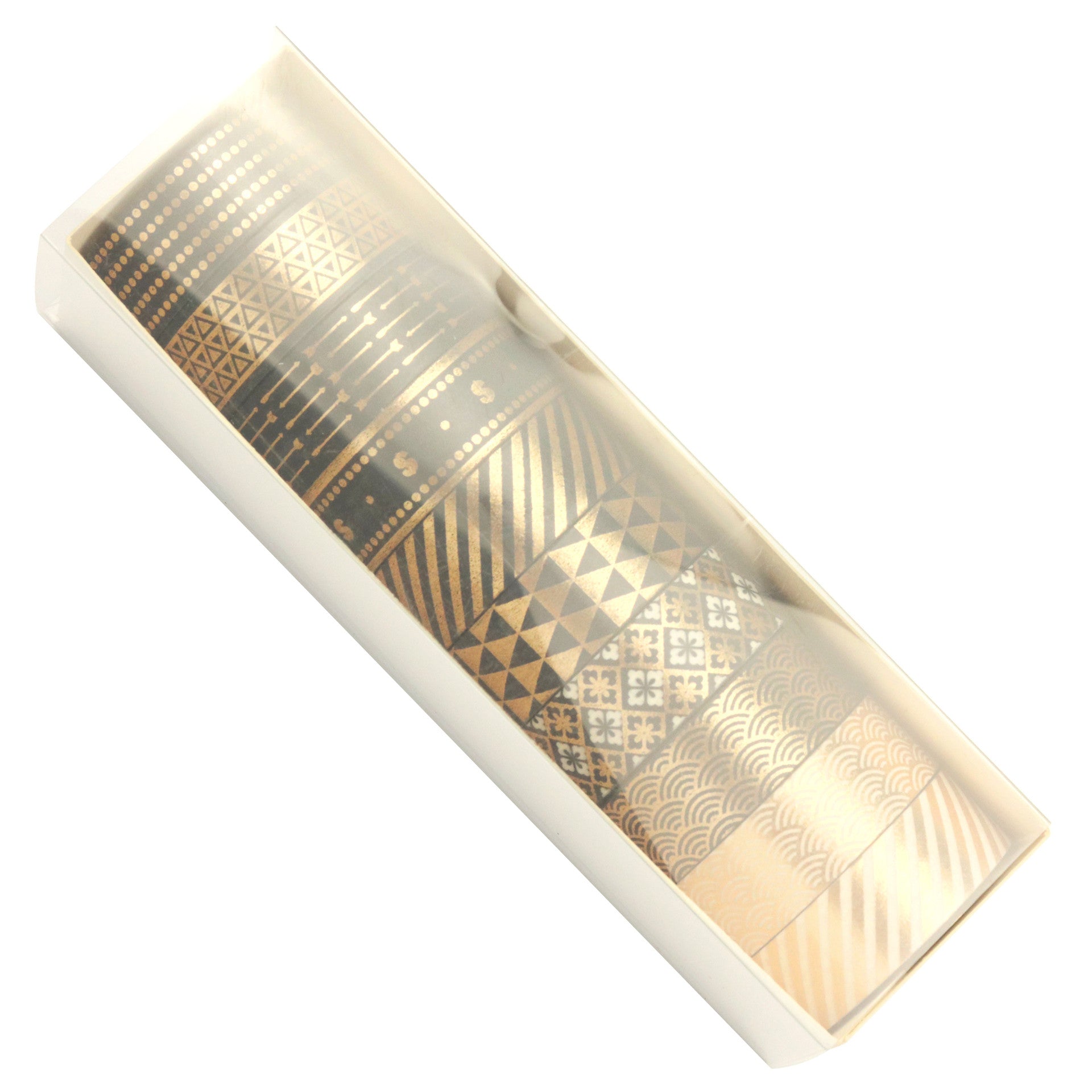 Black Bronzing Paper Tape Set – 10 Rolls Black & Gold - ViktaShop