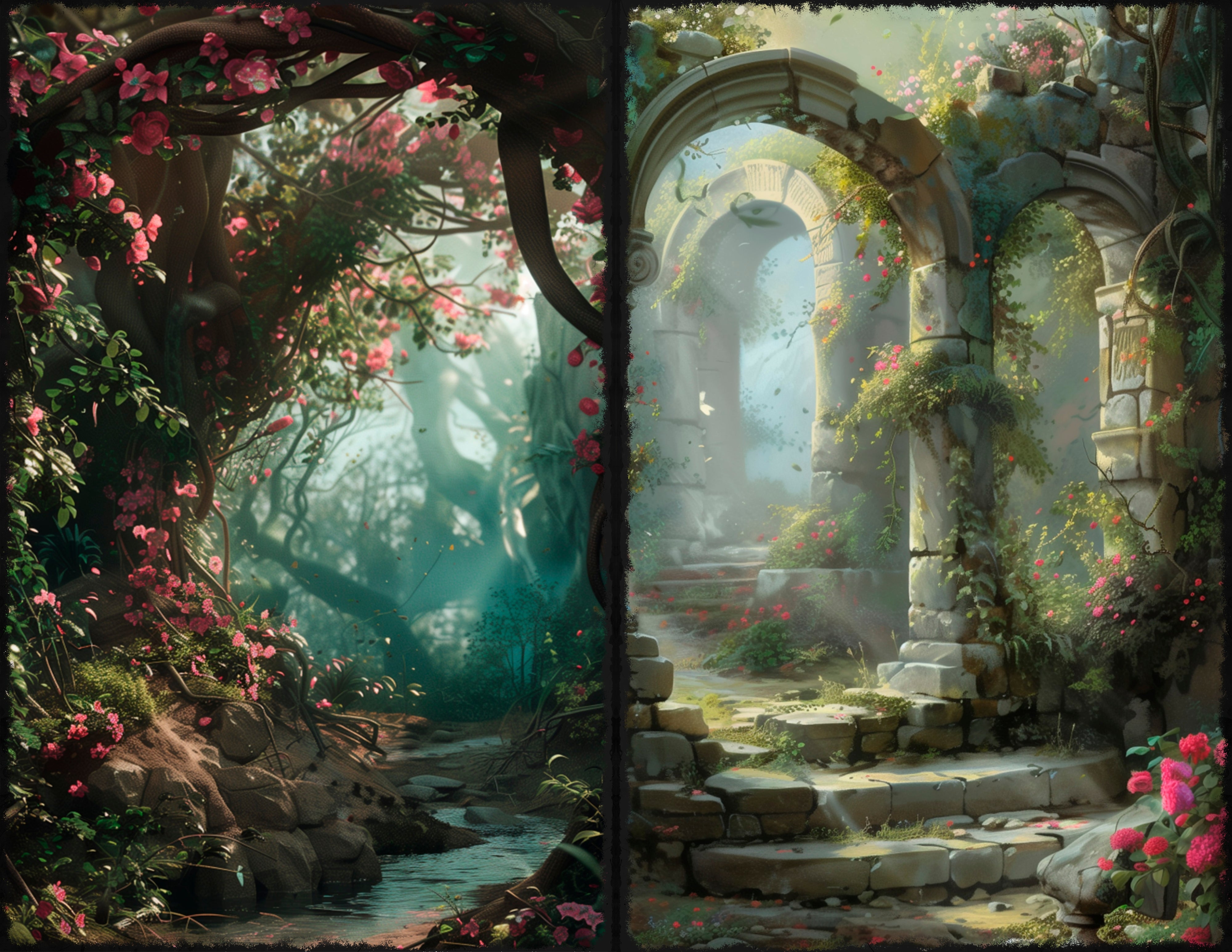 LunicArtDesign secret garden material paper 5,5 x 8,5 inches 20 different sheets