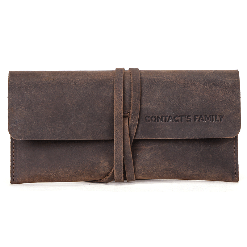 Genuine Leather Roll-Up Pencil Case - ViktaShop
