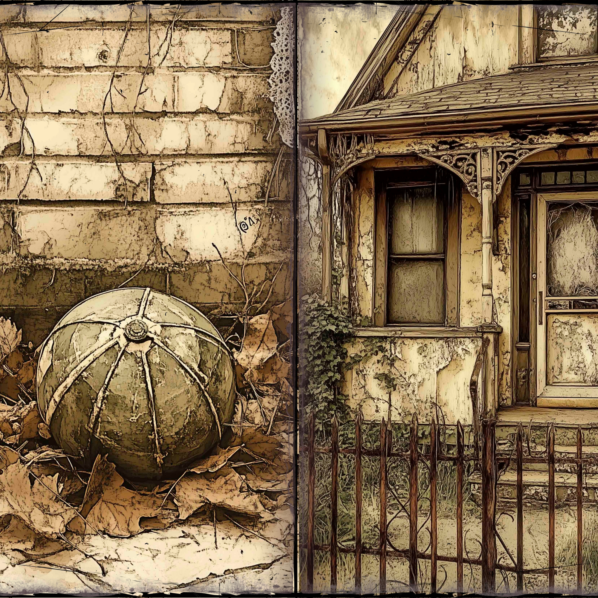 LunicArtDesign Abandoned House material paper 5.5 x 8.5 inches 20 different sheets