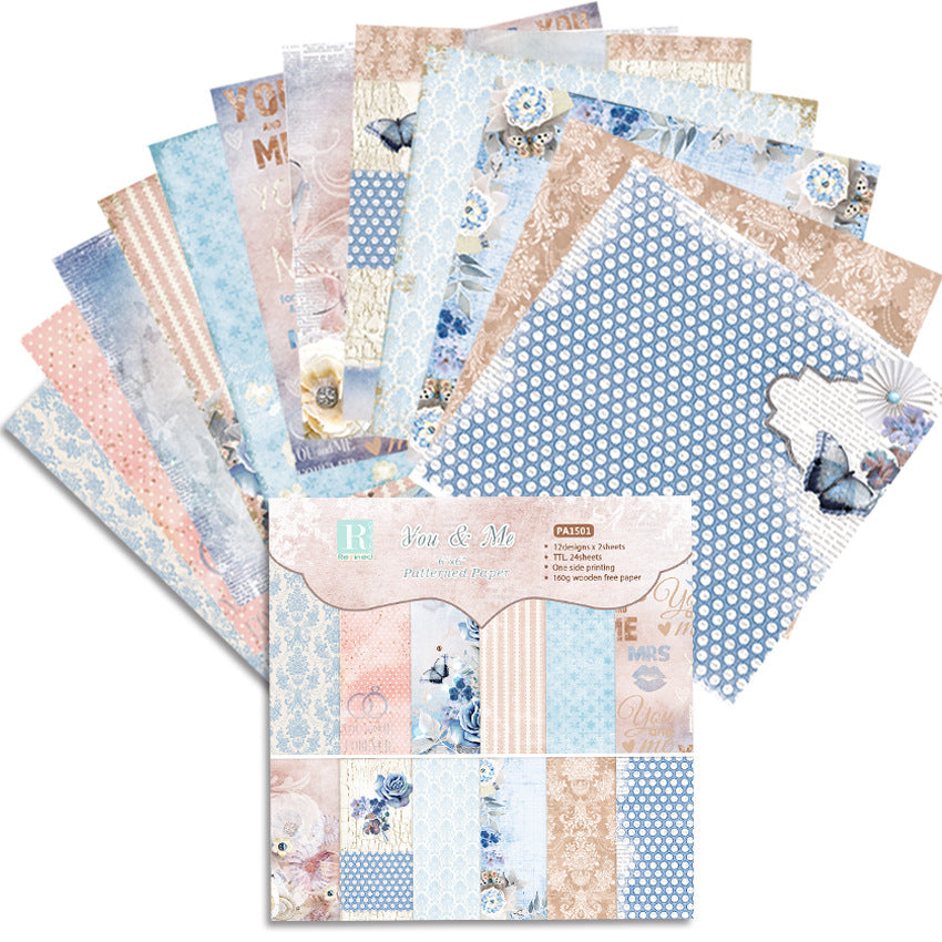 Pastel Dream Pattern Background Paper – You & Me, 24 Sheets - ViktaShop