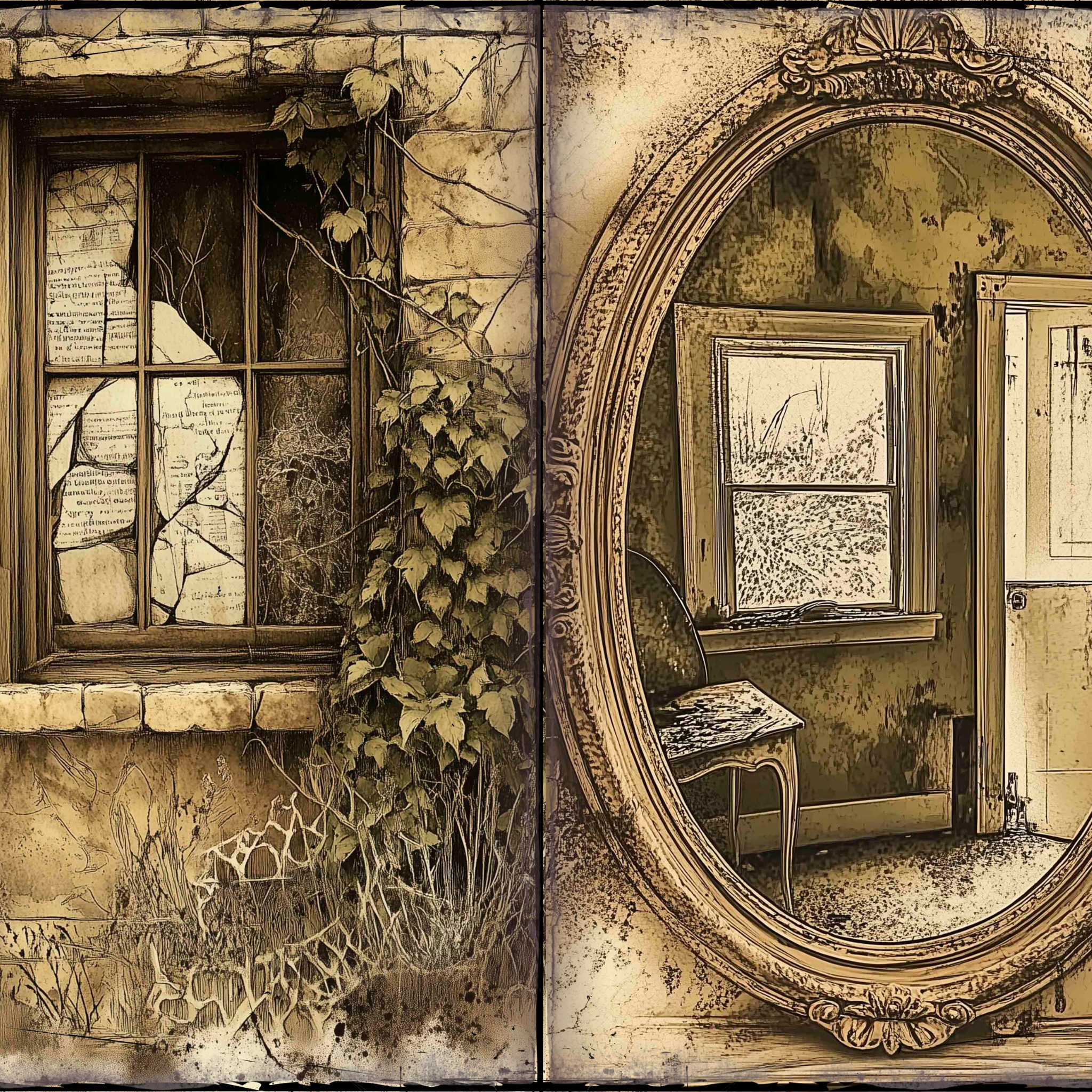 LunicArtDesign Abandoned House material paper 5.5 x 8.5 inches 20 different sheets