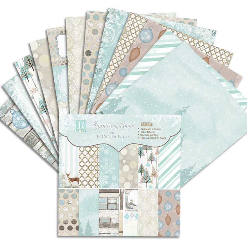 Sounds of Snow DIY Photo Album Scrapbook Pattern Paper - 24 Sheets - ViktaShop
