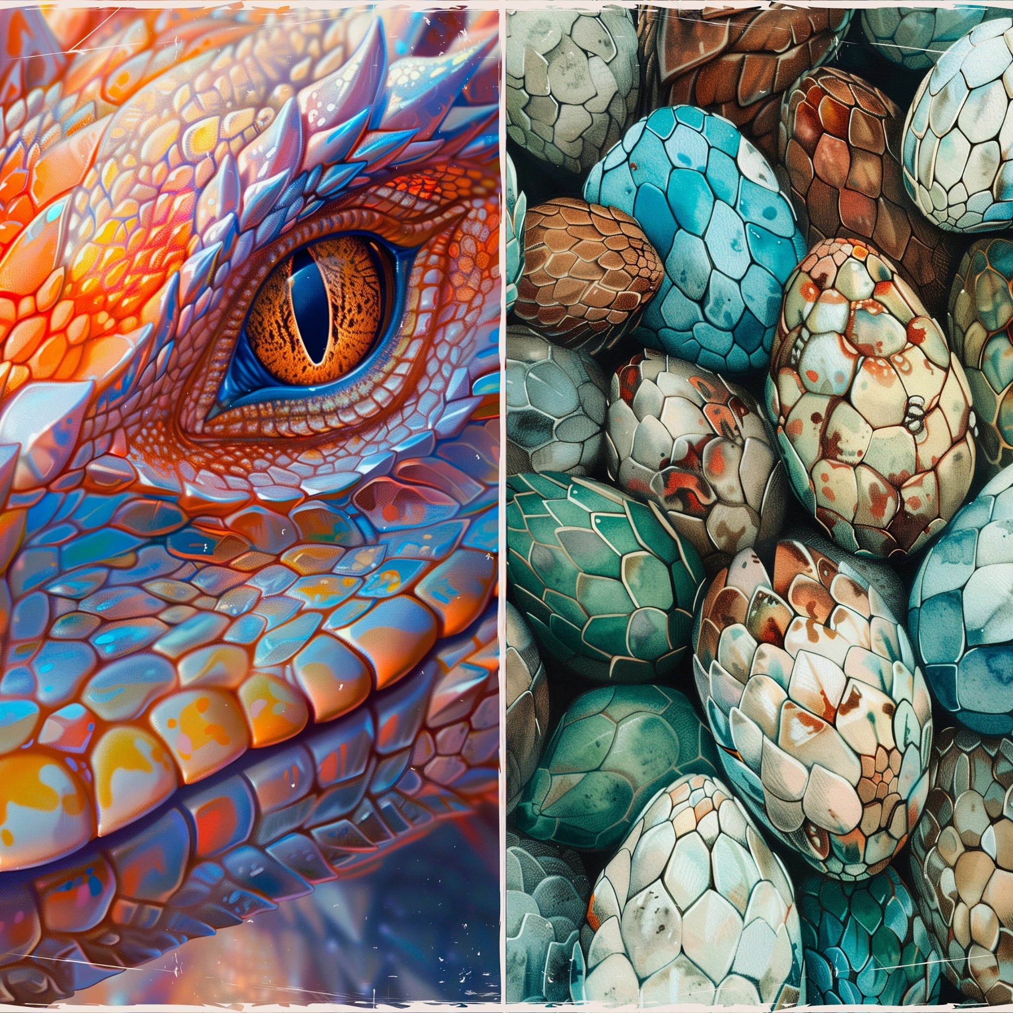 LunicArtDesign Dragons material paper 5.5 x 8.5 inches 20 different sheets