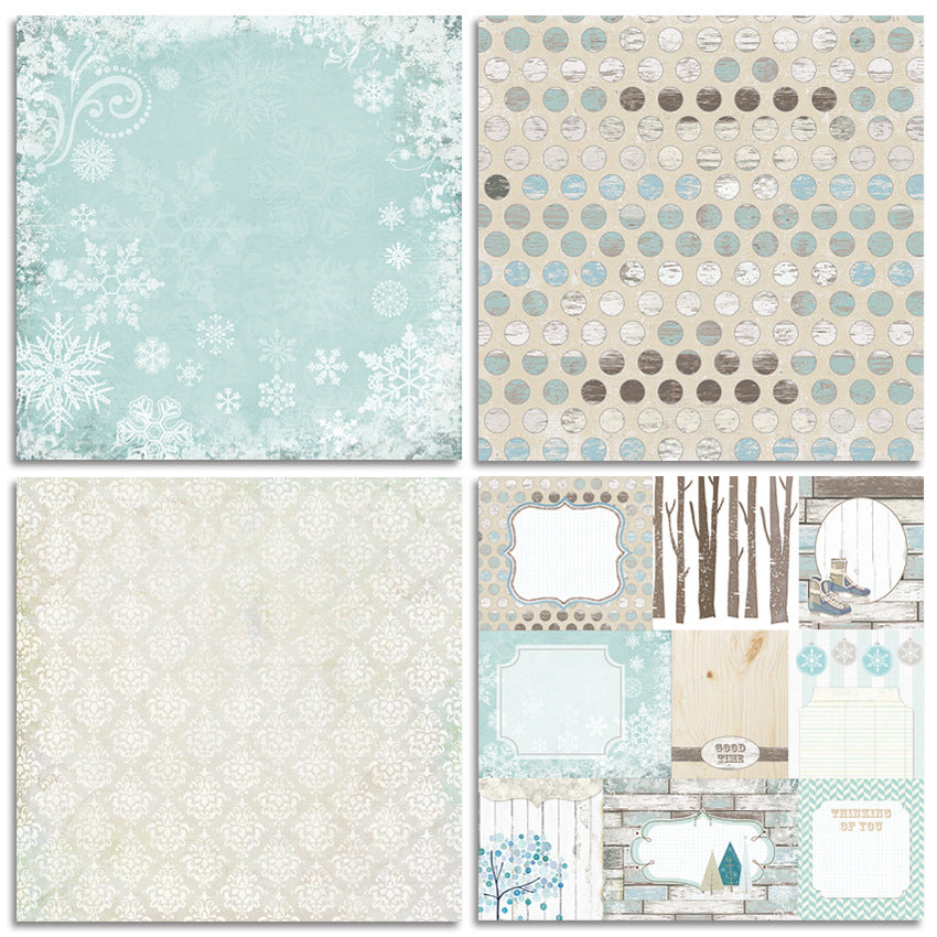 Sounds of Snow DIY Photo Album Scrapbook Pattern Paper - 24 Sheets - ViktaShop
