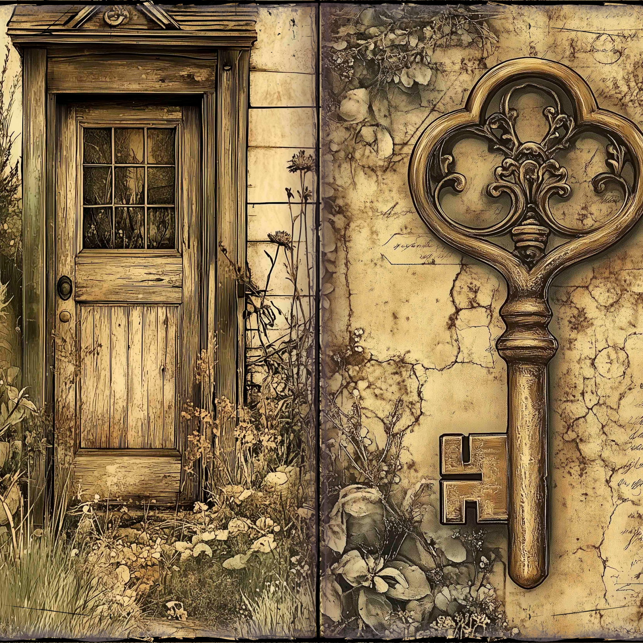LunicArtDesign Abandoned House material paper 5.5 x 8.5 inches 20 different sheets