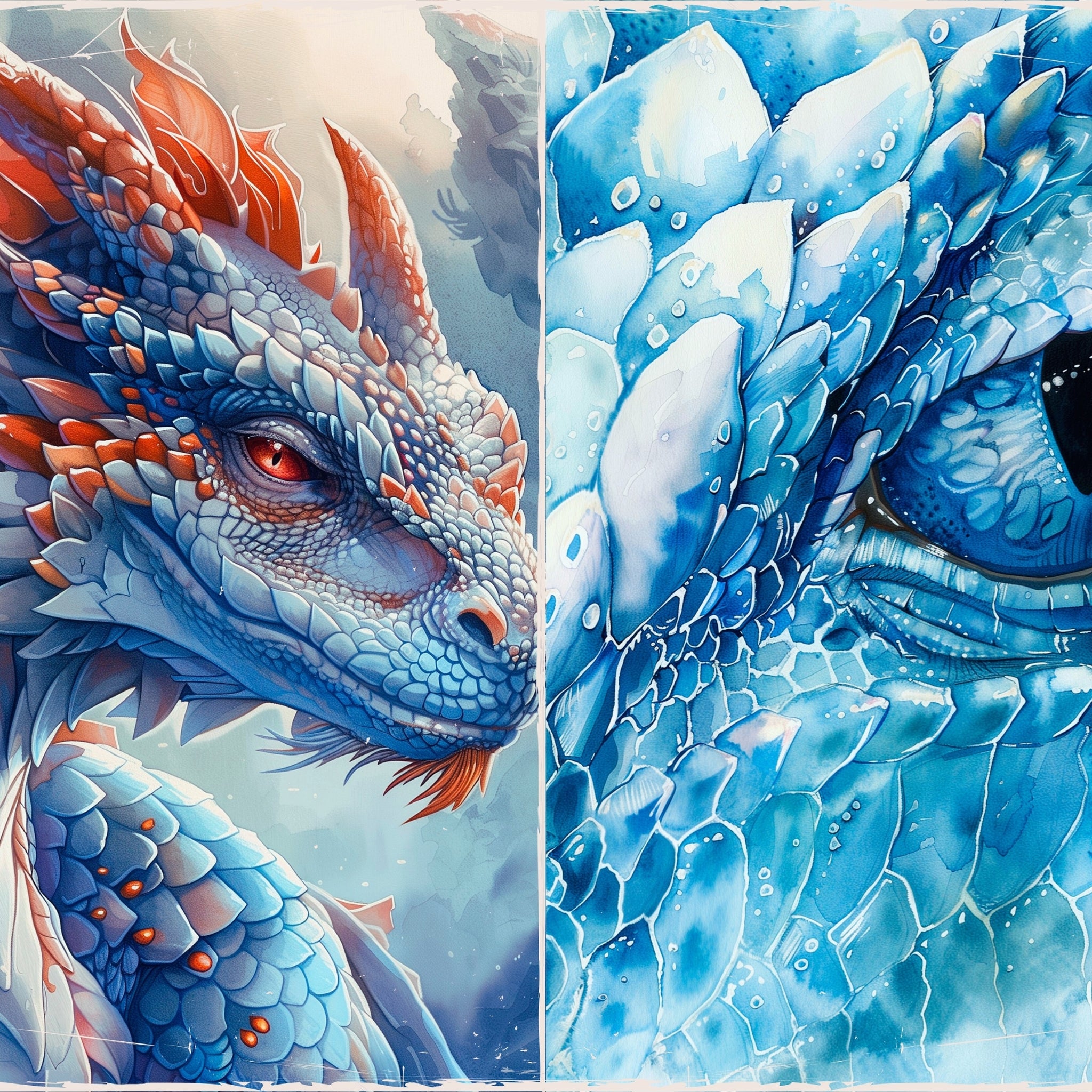 LunicArtDesign Dragons material paper 5.5 x 8.5 inches 20 different sheets